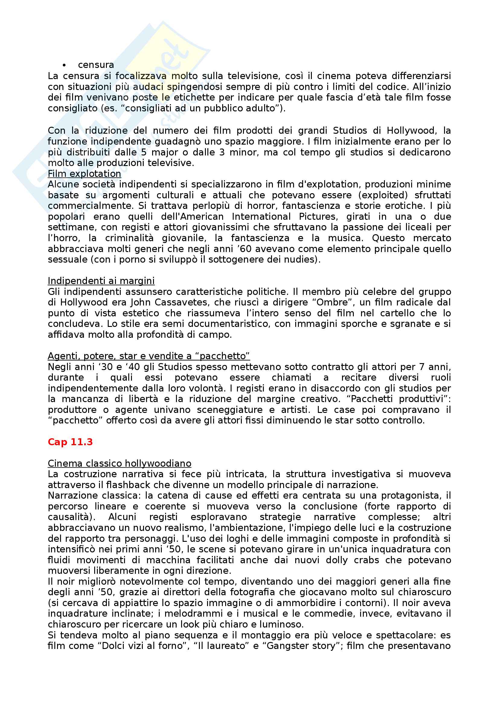 Riassunto esame Storia del cinema 2, prof. Uva, libro consigliato Storia del cinema. Un'introduzione, Bordwell, Thompson  (da Capitolo 11 a 20) Pag. 2