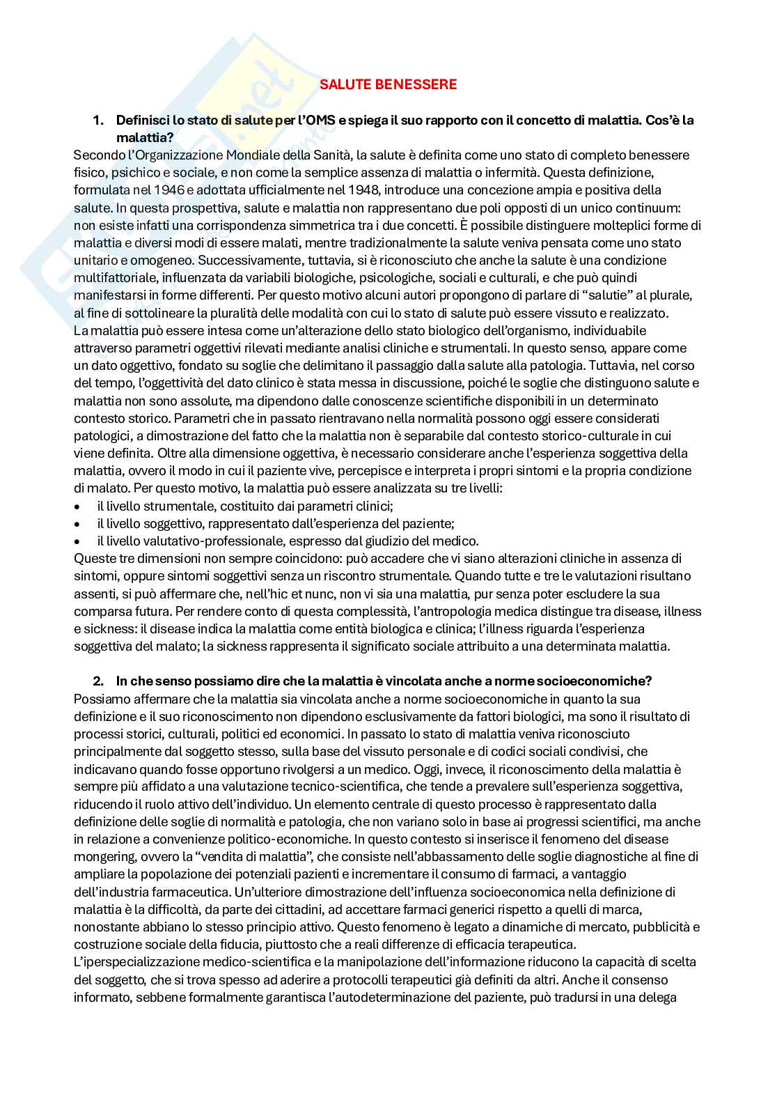 Prove d'esame di Metodi e tecniche d’intervento in psicologia di comunità Pag. 1