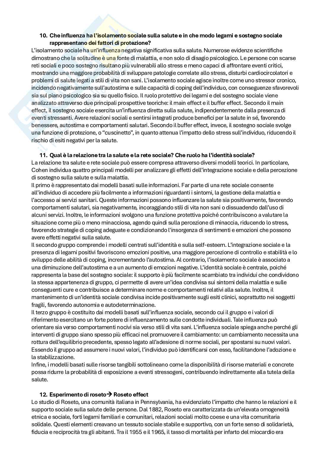 Prove d'esame di Metodi e tecniche d’intervento in psicologia di comunità Pag. 6