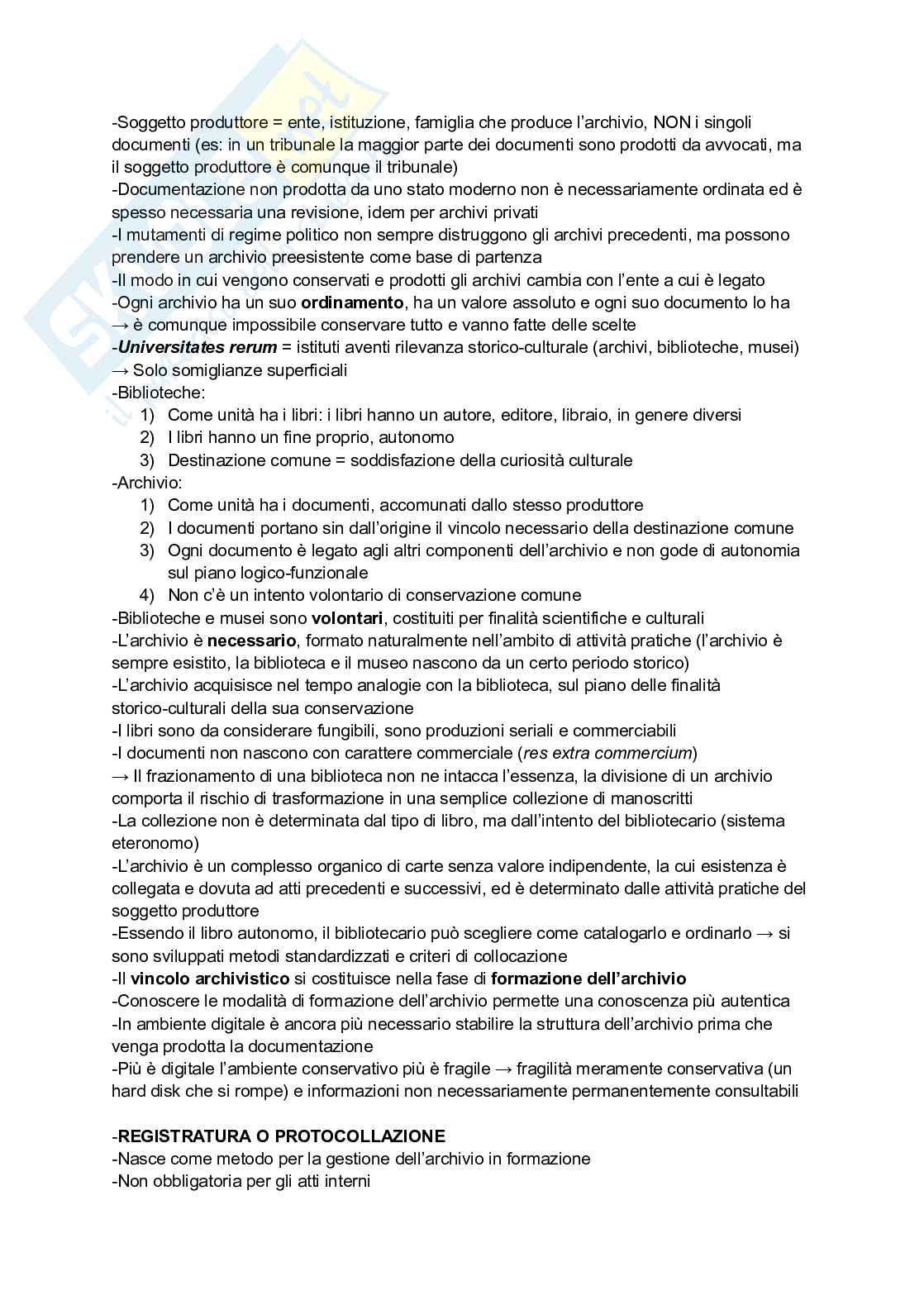 Appunti di lezione di Archivistica Pag. 6