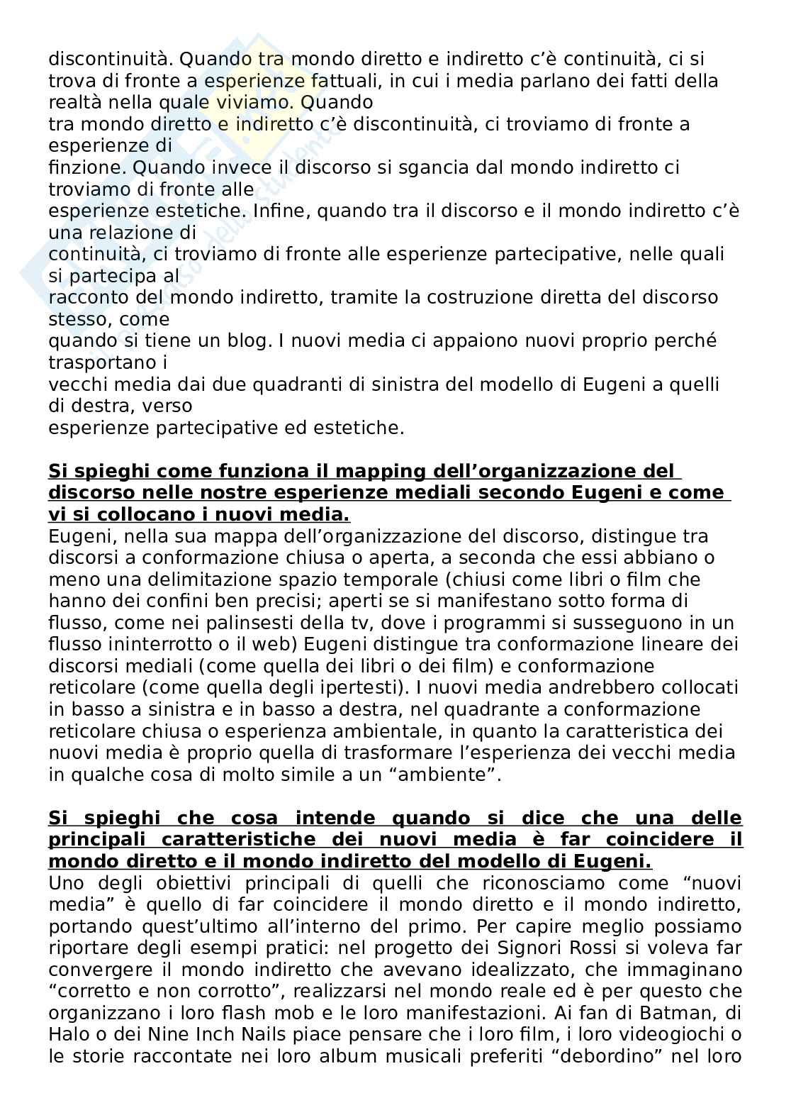 Domande aperte Linguaggi dei nuovi media Pag. 16