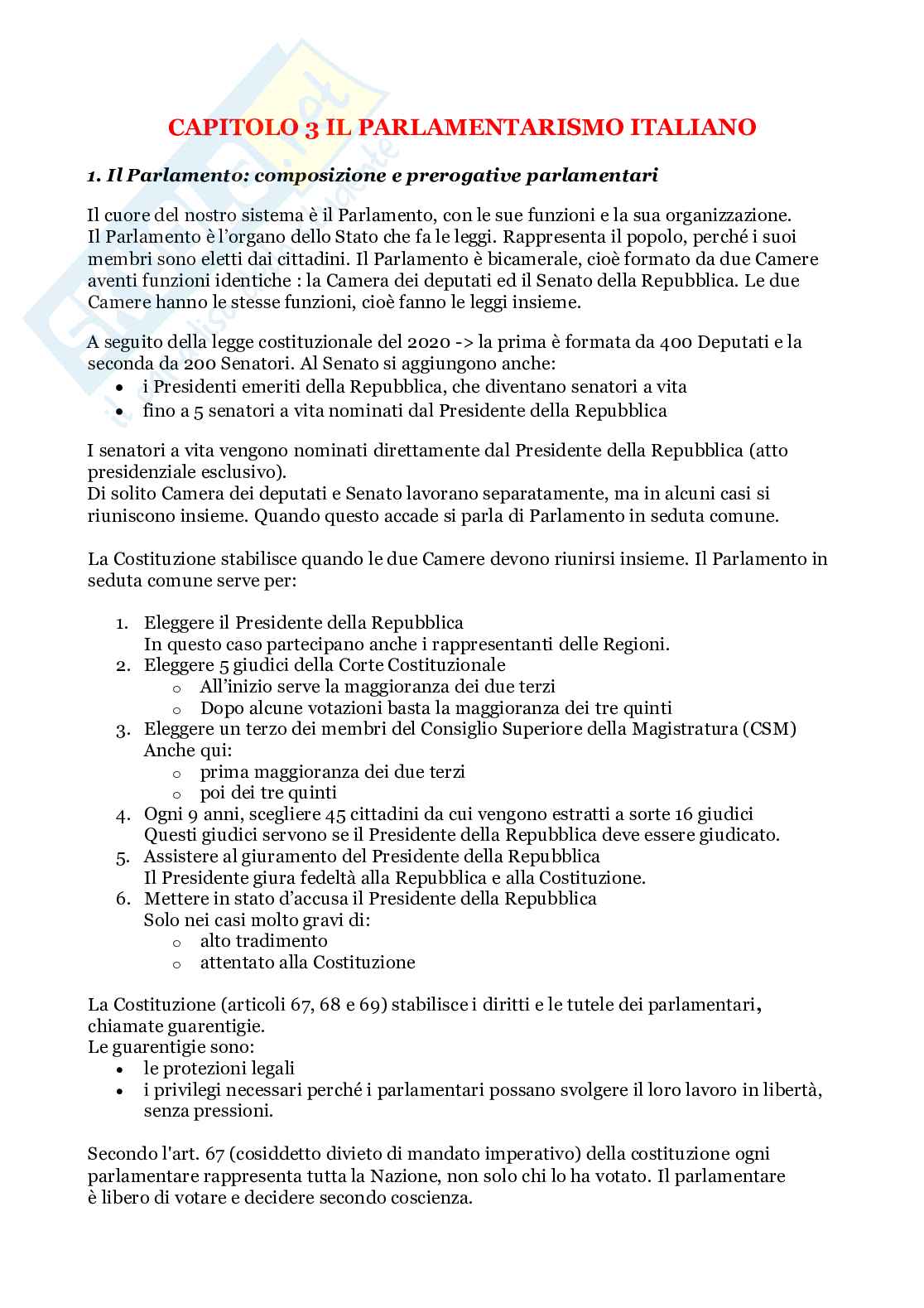 Parlamento, Governo e Presidente della repubblica Pag. 1