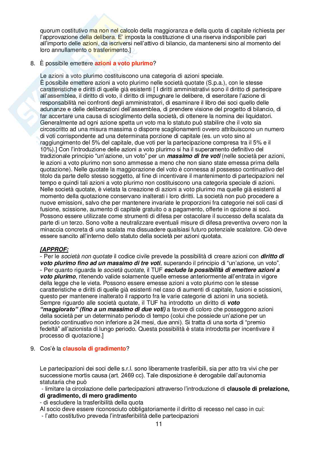 Domande orale Diritto commerciale  Pag. 11