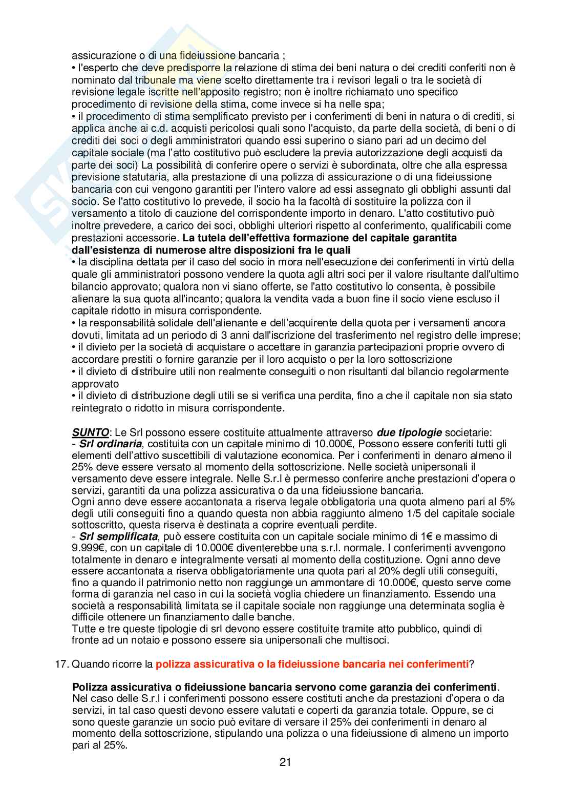 Domande orale Diritto commerciale  Pag. 21