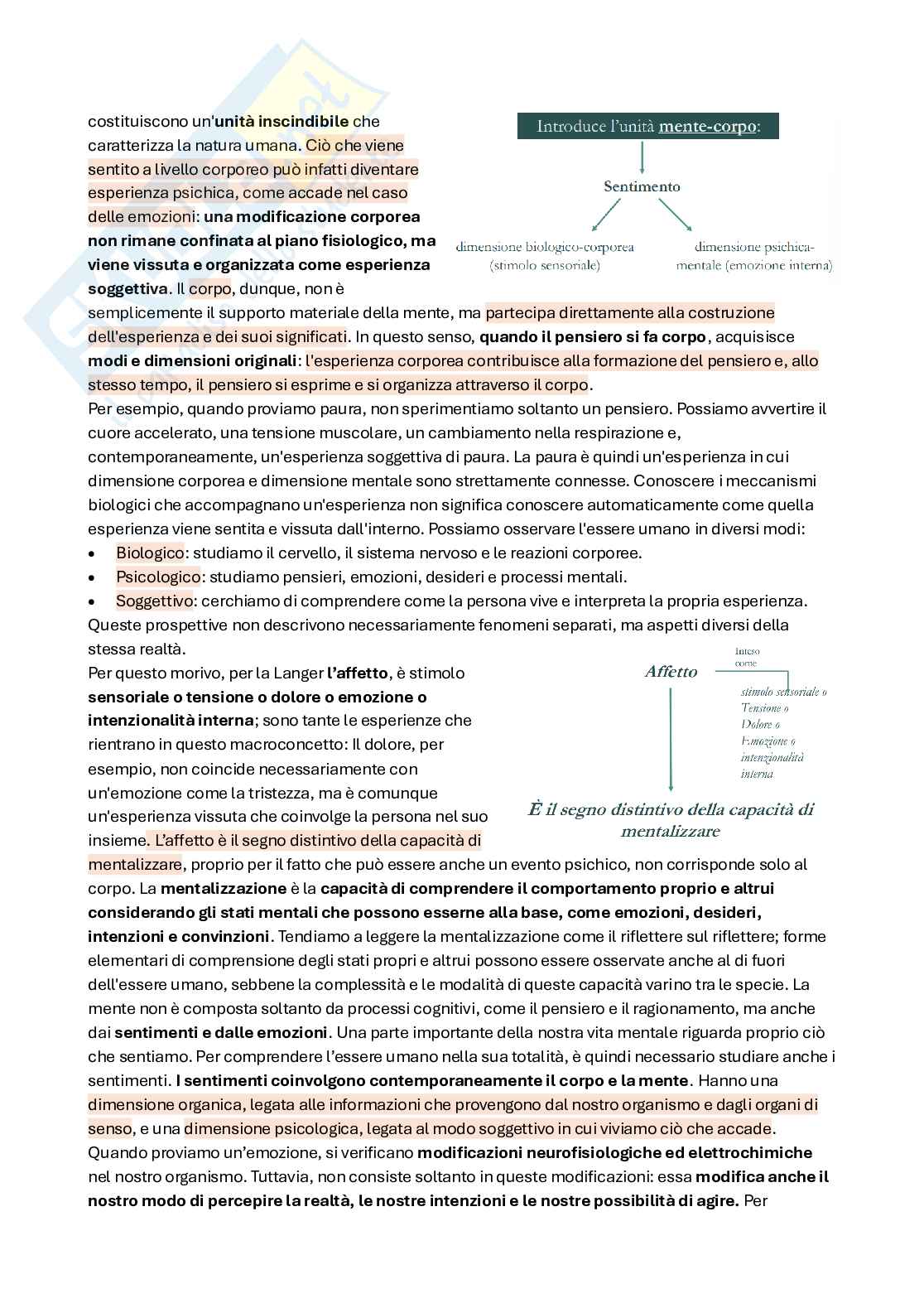 Riassunto esame Psicosomatica, Prof. Granieri Antonella, libro consigliato Corporeo, affetti e pensiero, Granieri Pag. 16