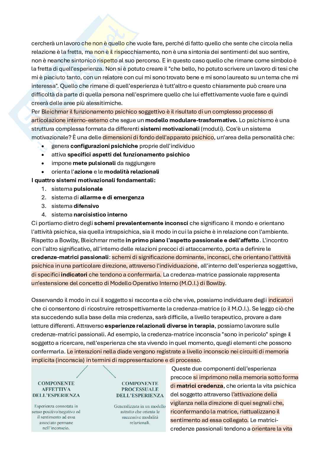 Riassunto esame Psicosomatica, Prof. Granieri Antonella, libro consigliato Corporeo, affetti e pensiero, Granieri Pag. 46
