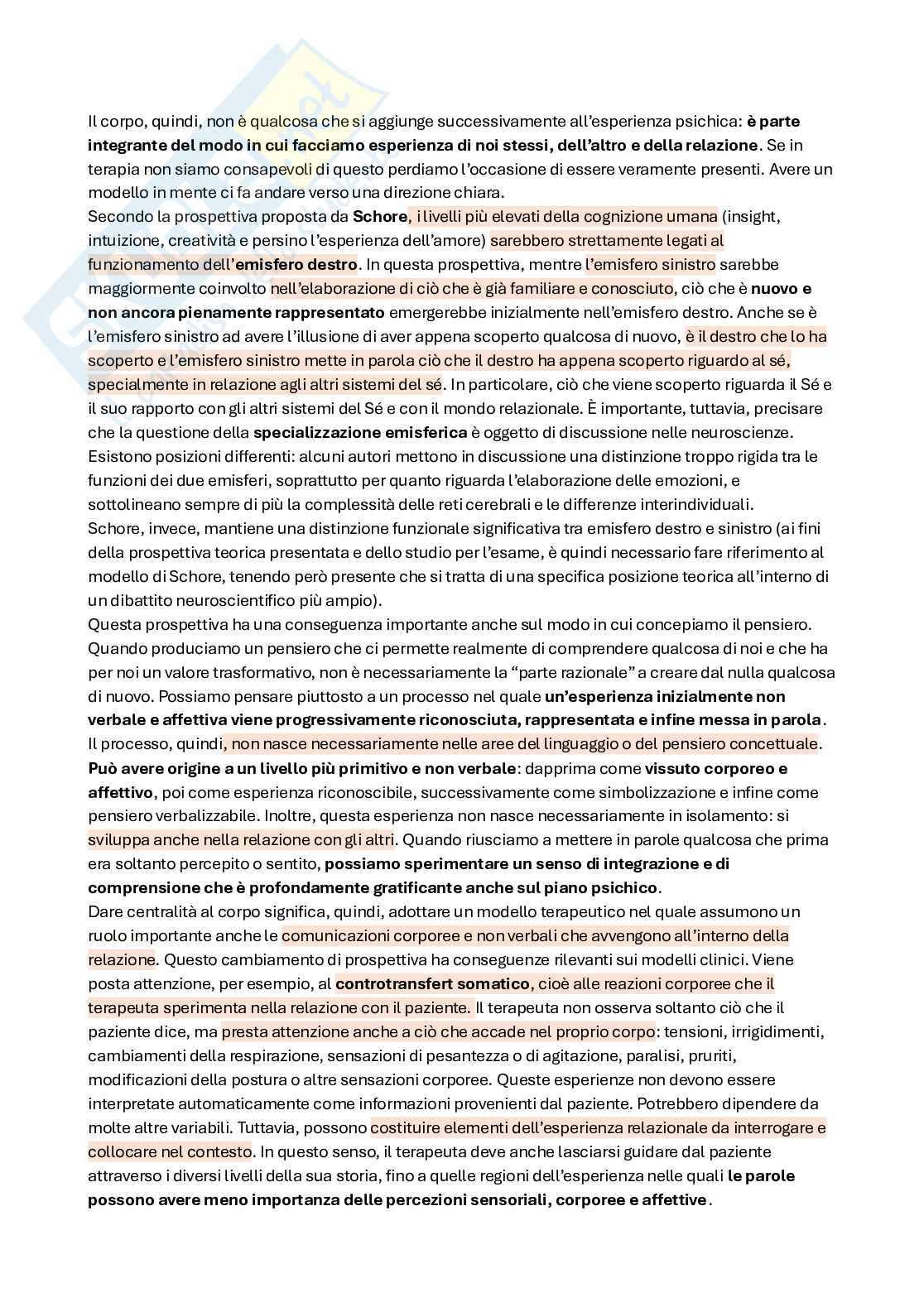 Riassunto esame Psicosomatica, Prof. Granieri Antonella, libro consigliato Corporeo, affetti e pensiero, Granieri Pag. 6