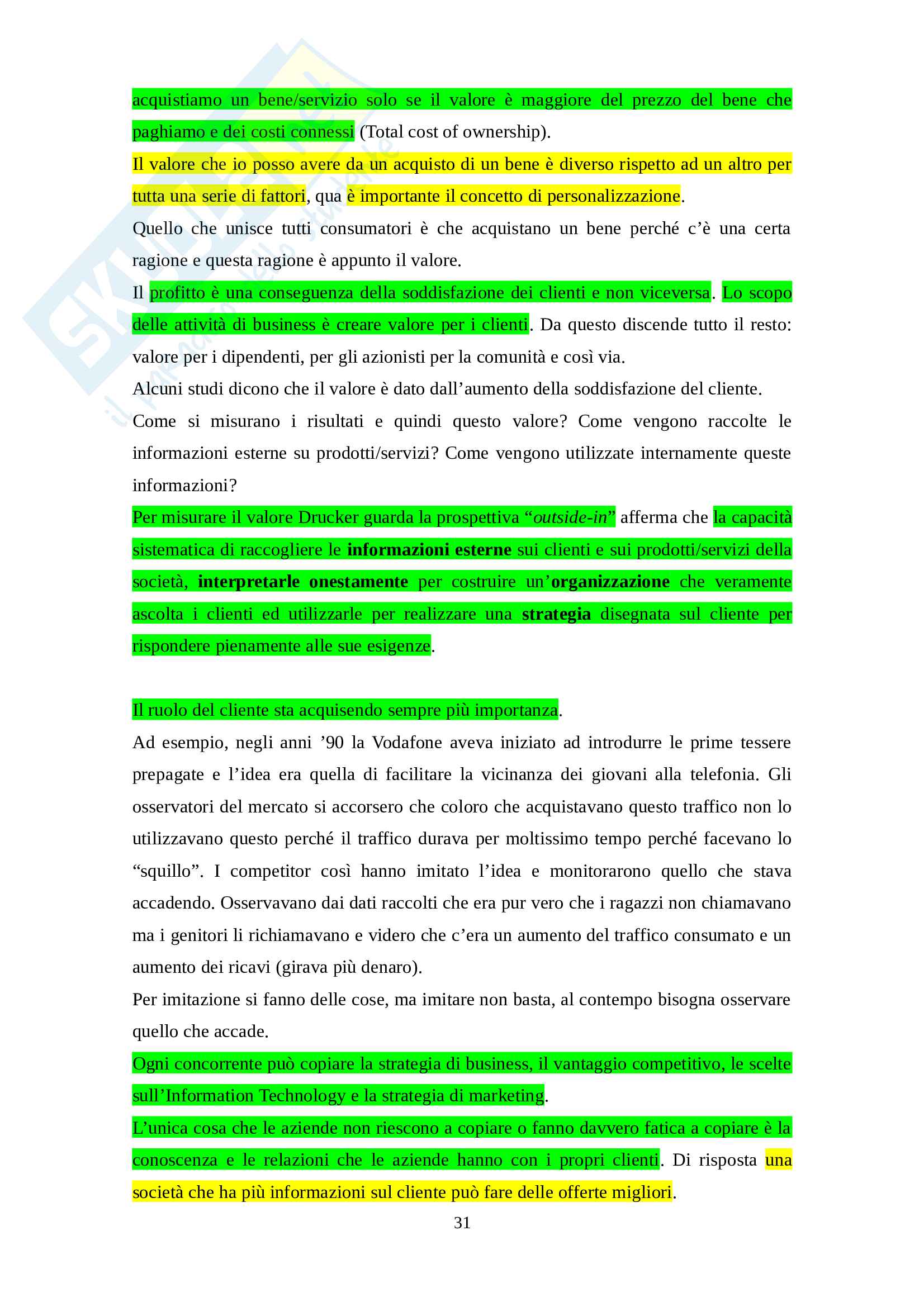 Management delle informazioni e gestione della conoscenza Pag. 31