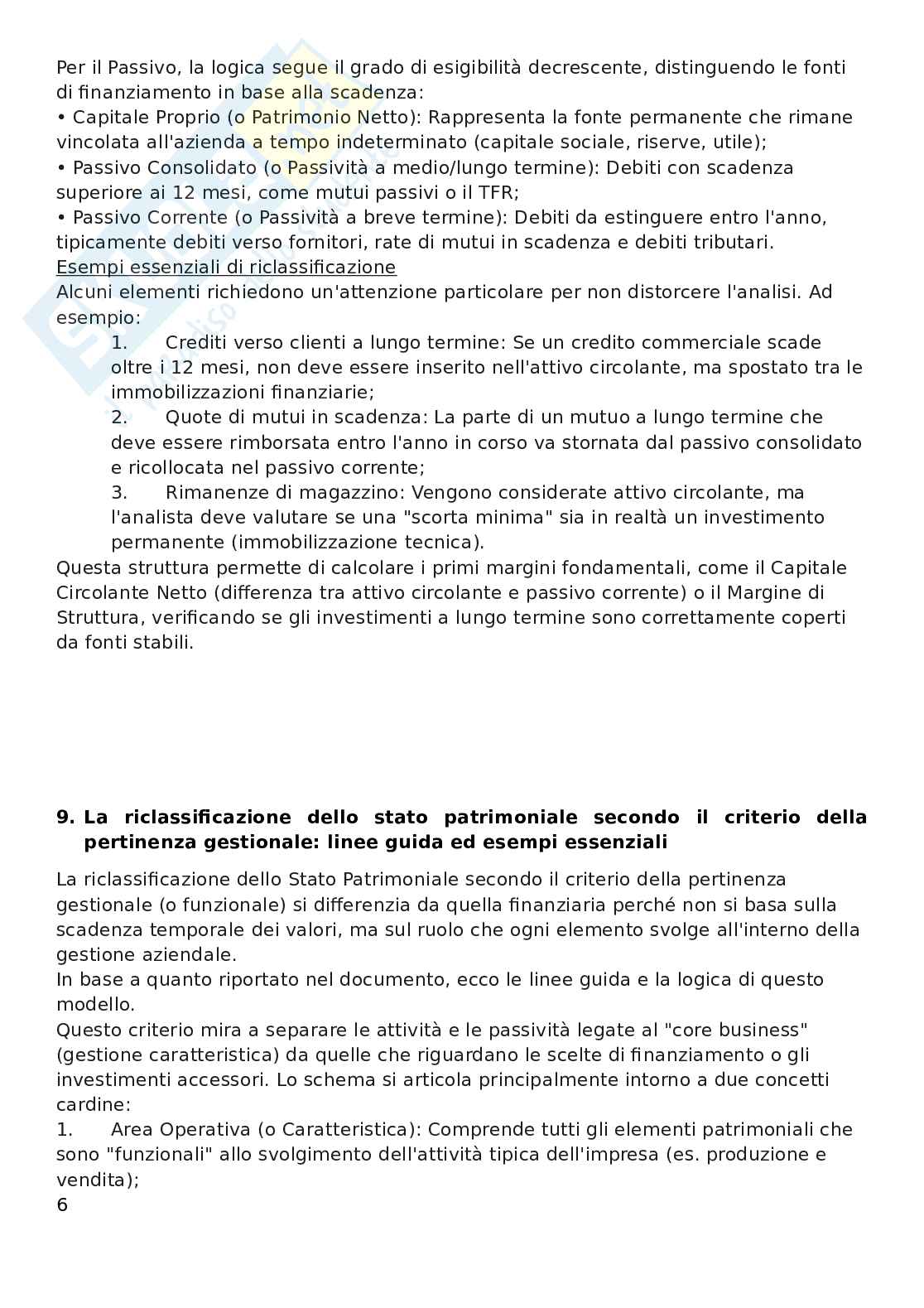 Appunti Analisi finanziaria e piani aziendali Pag. 6