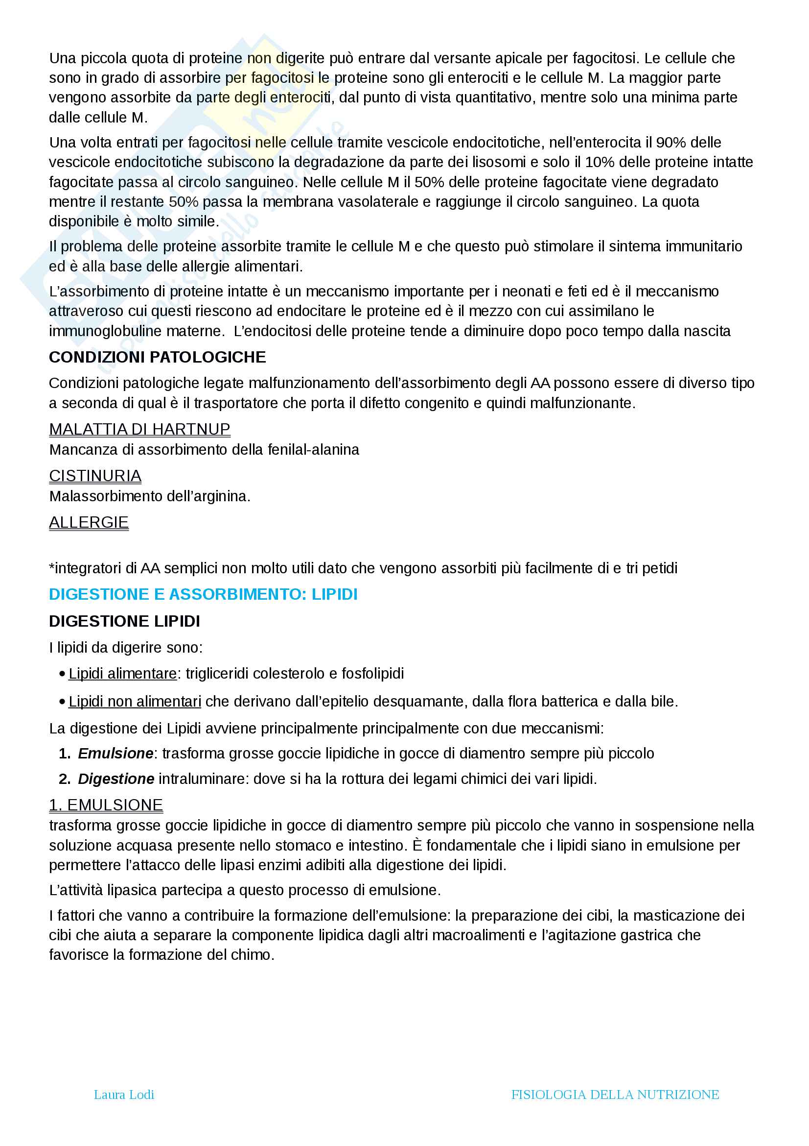 Fisiologia della nutrizione, Esame di Fisiopatologia, Prof.ssa Curia, Appunti Pag. 91