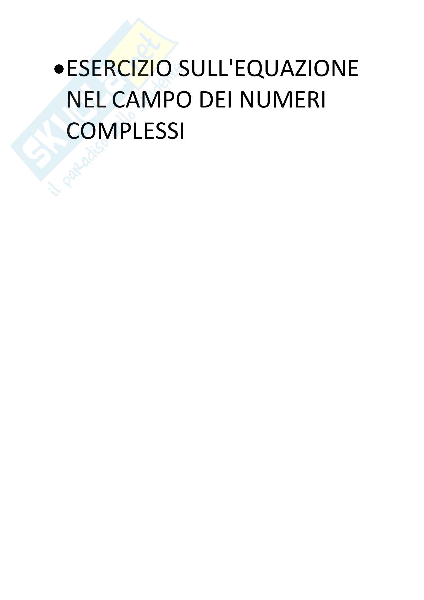 Equazione numeri complessi radici quinte Pag. 1