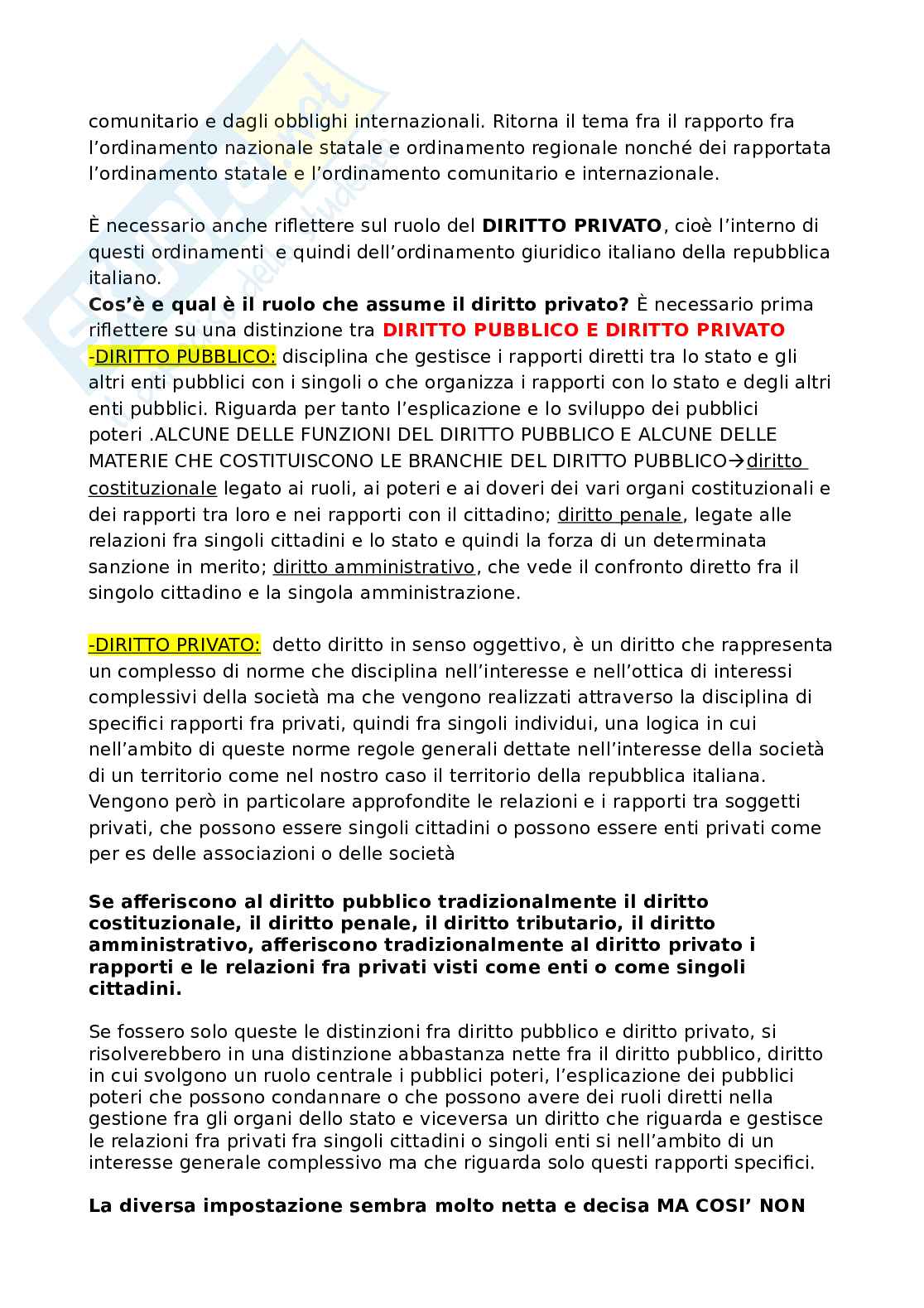 Appunti completi lezioni Elementi fondamentali dei rapporti di diritto privato E. Tuccari Pag. 2