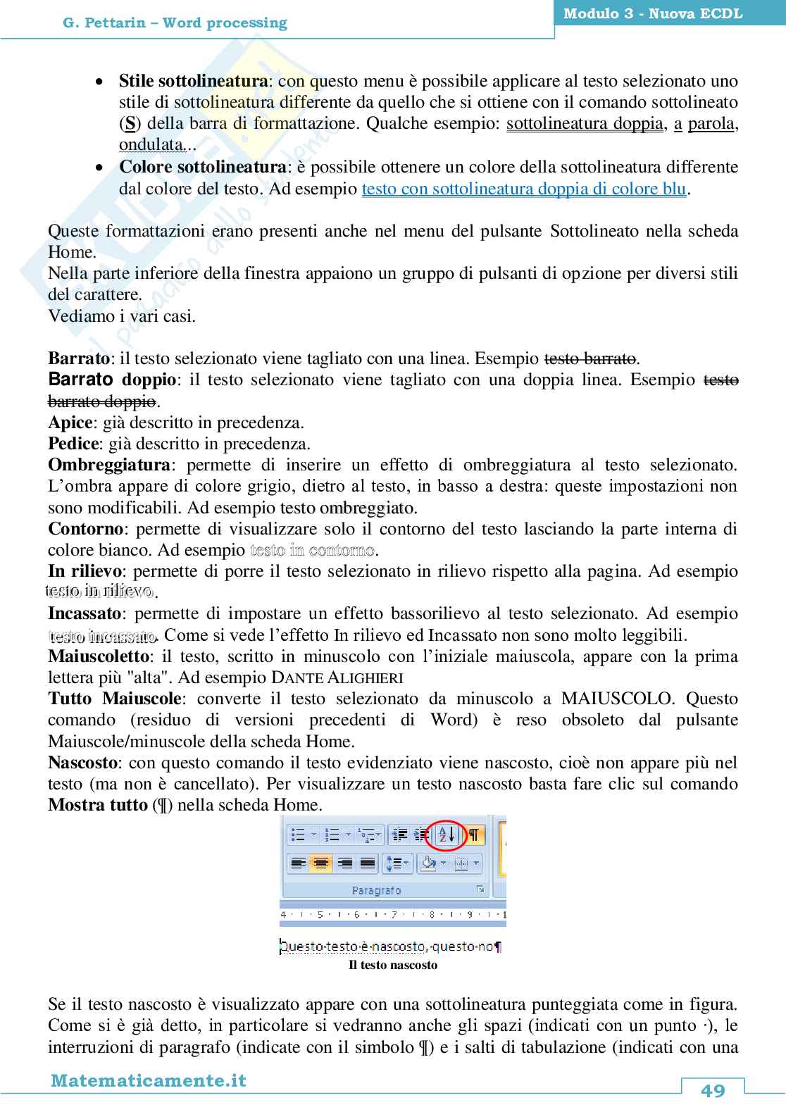 06. Nuova ECDL modulo 3: Word processing (ebook) Pag. 51