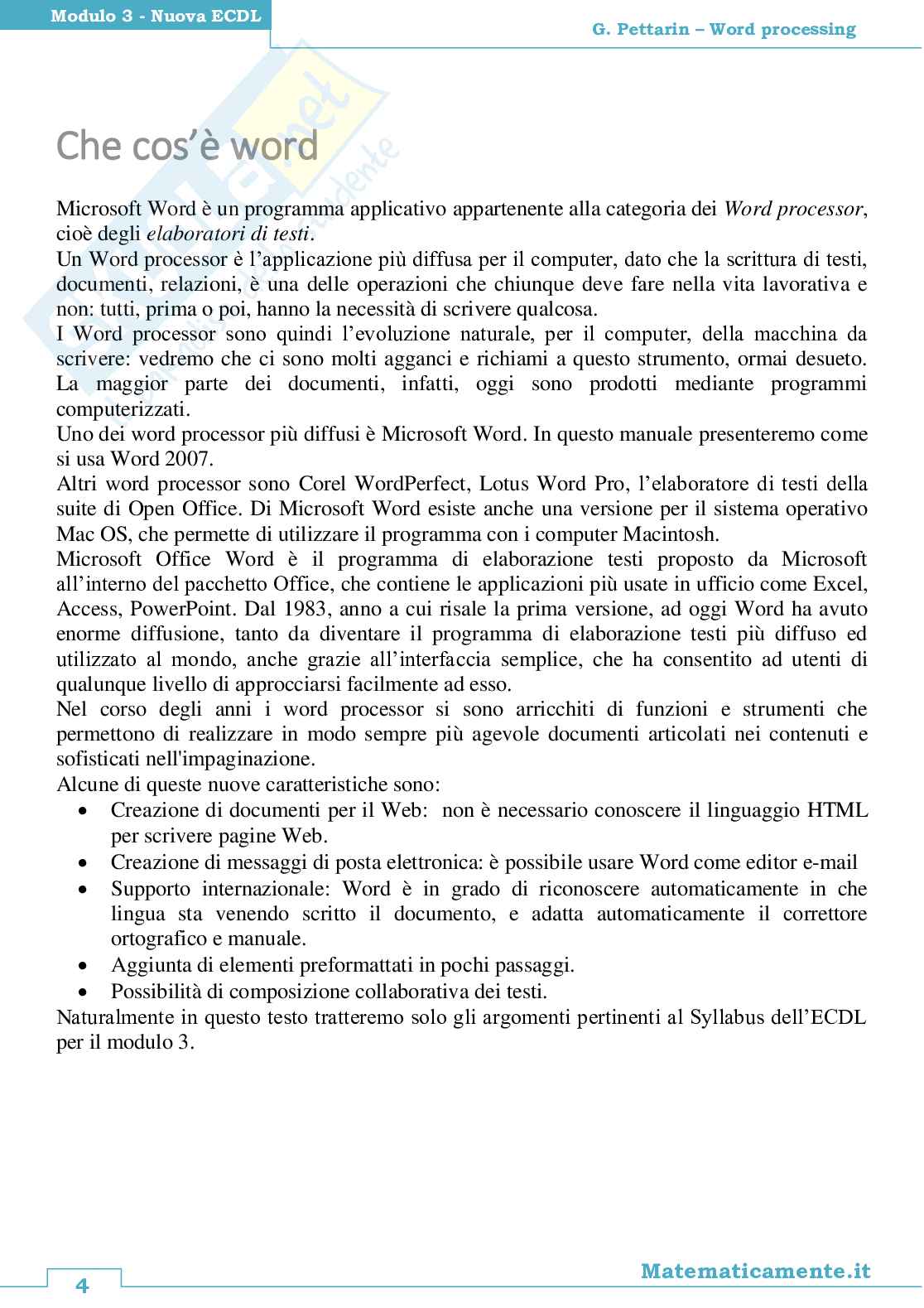 06. Nuova ECDL modulo 3: Word processing (ebook) Pag. 6