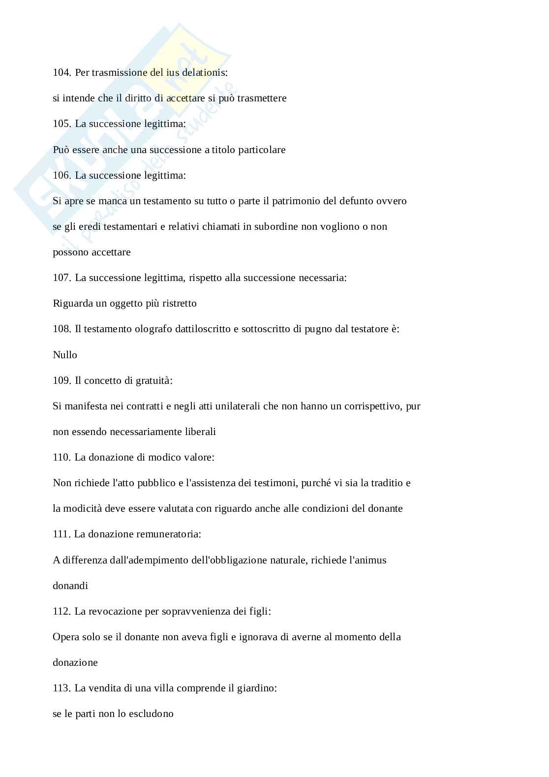 Domande Diritto privato 2025/2026, prove d'esame di Diritto privato Pag. 11