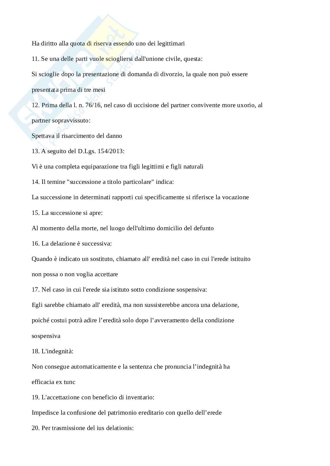 Domande Diritto privato 2025/2026, prove d'esame di Diritto privato Pag. 2