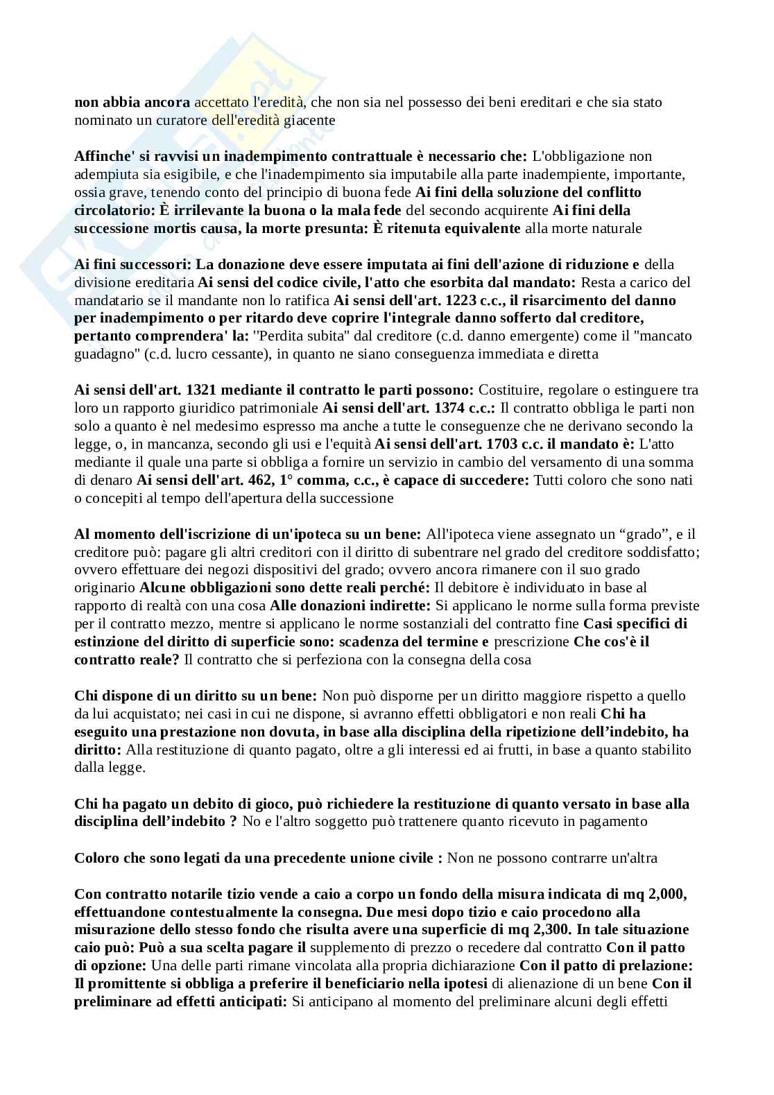 Domande Diritto privato 2025/2026, prove d'esame di Diritto privato Pag. 21