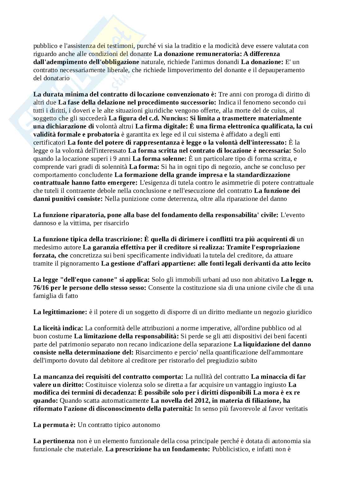 Domande Diritto privato 2025/2026, prove d'esame di Diritto privato Pag. 31