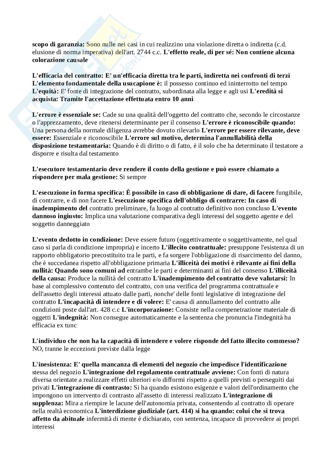 Domande Diritto privato 2025/2026, prove d'esame di Diritto privato Pag. 36