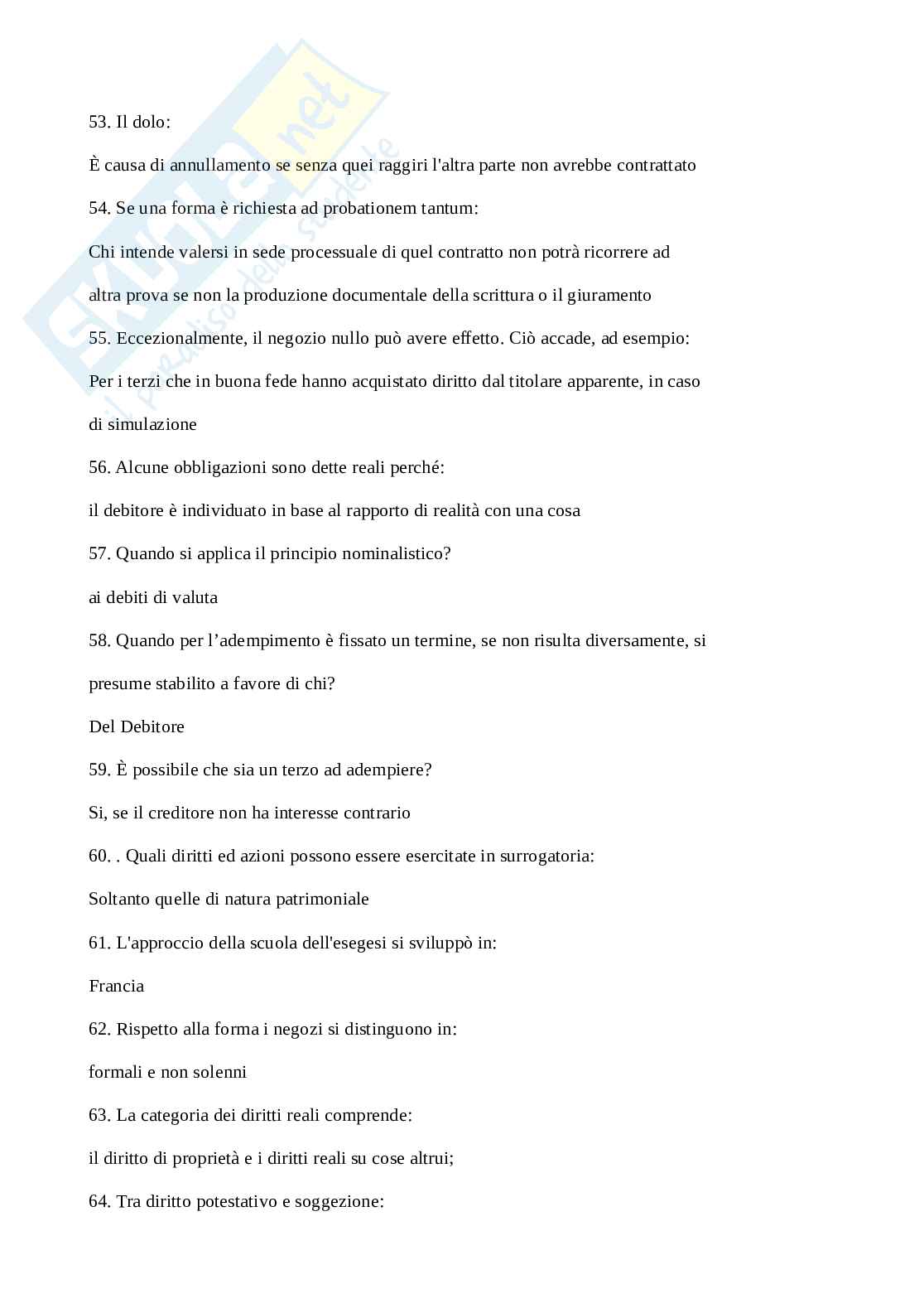 Domande Diritto privato 2025/2026, prove d'esame di Diritto privato Pag. 6