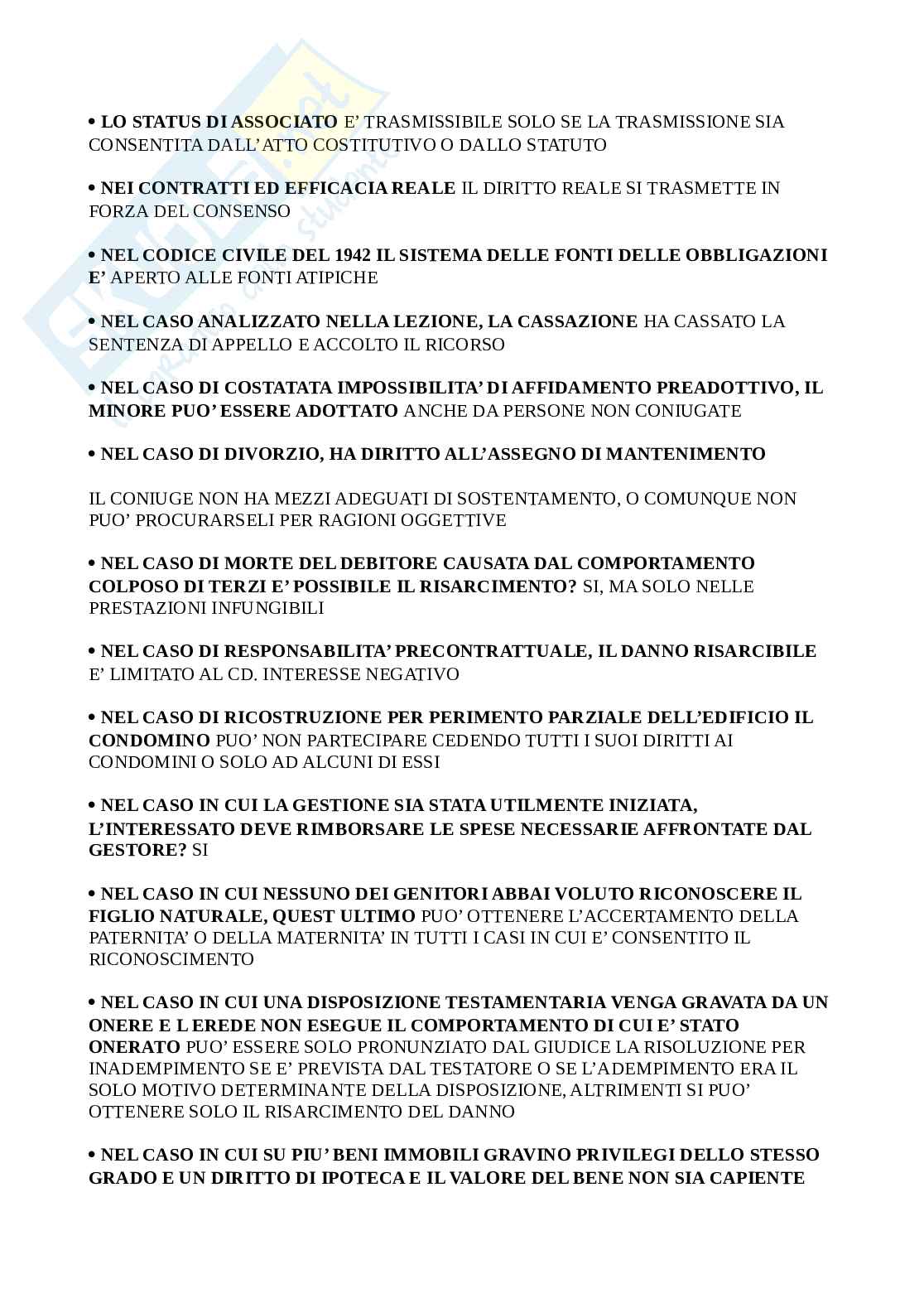 Domande Diritto privato 2025/2026, prove d'esame di Diritto privato Pag. 66