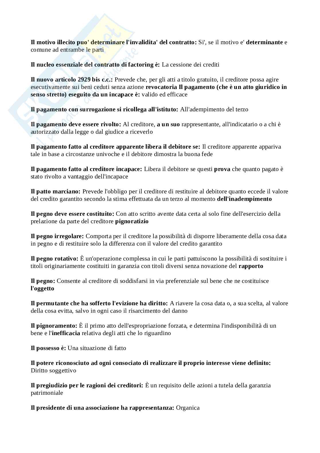Domande Diritto privato 2025/2026, prove d'esame di Diritto privato Pag. 76