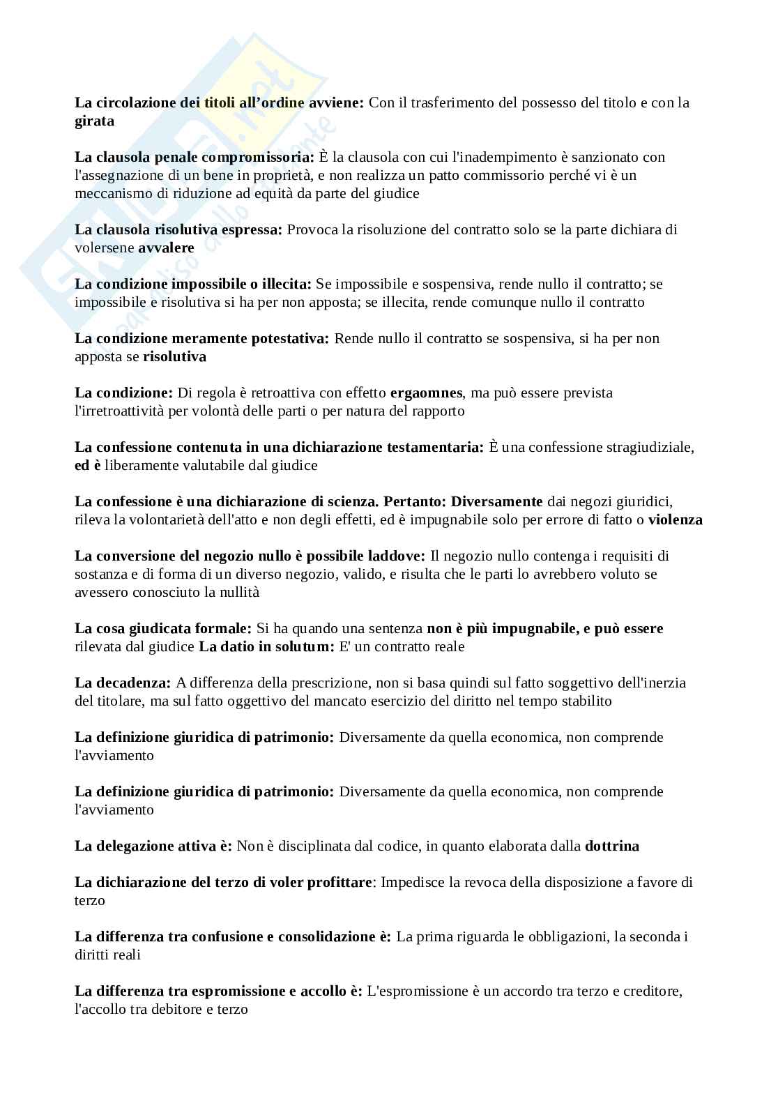 Domande Diritto privato 2025/2026, prove d'esame di Diritto privato Pag. 81