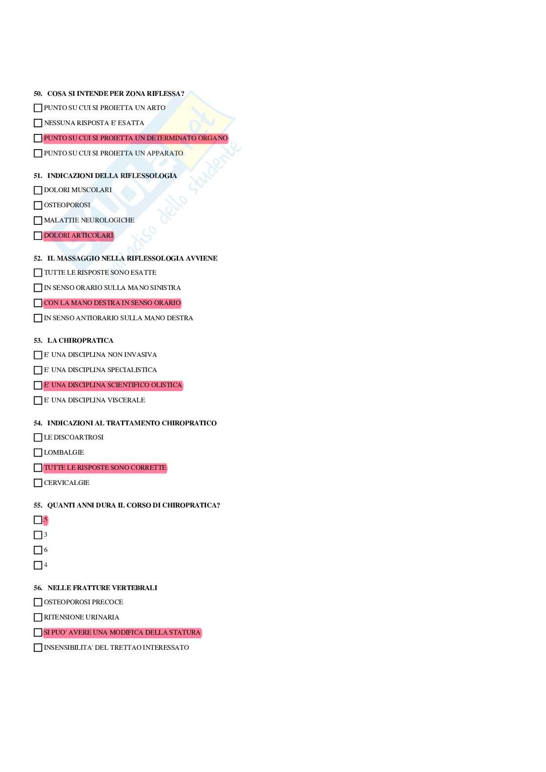 Paniere Medicina fisica e riabilitativa (2026) - Risposte multiple corrette Pag. 11