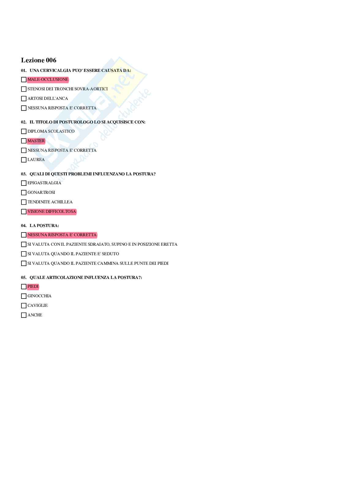 Paniere Medicina fisica e riabilitativa (2026) - Risposte multiple corrette Pag. 46