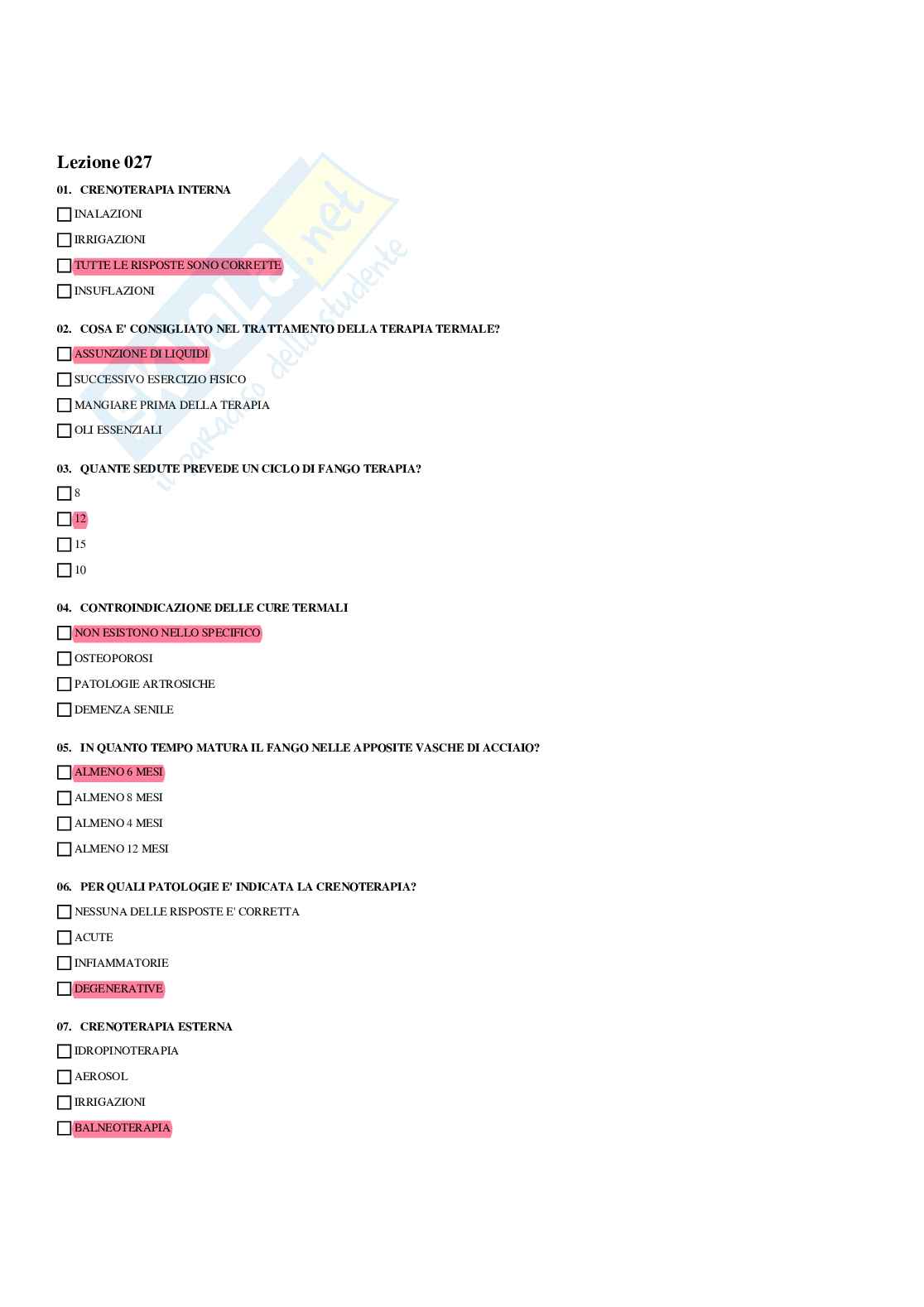 Paniere Medicina fisica e riabilitativa (2026) - Risposte multiple corrette Pag. 81