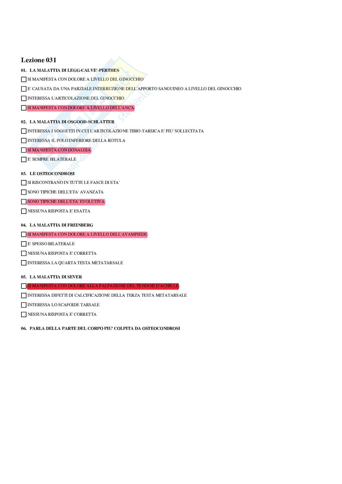 Paniere Medicina fisica e riabilitativa (2026) - Risposte multiple corrette Pag. 86