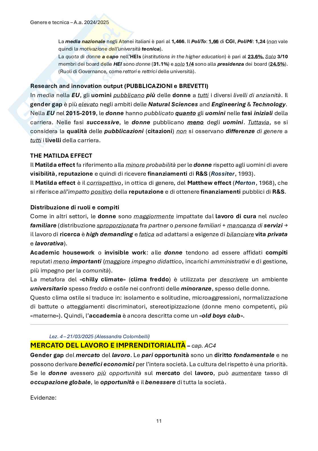 Genere e tecnica  Pag. 11