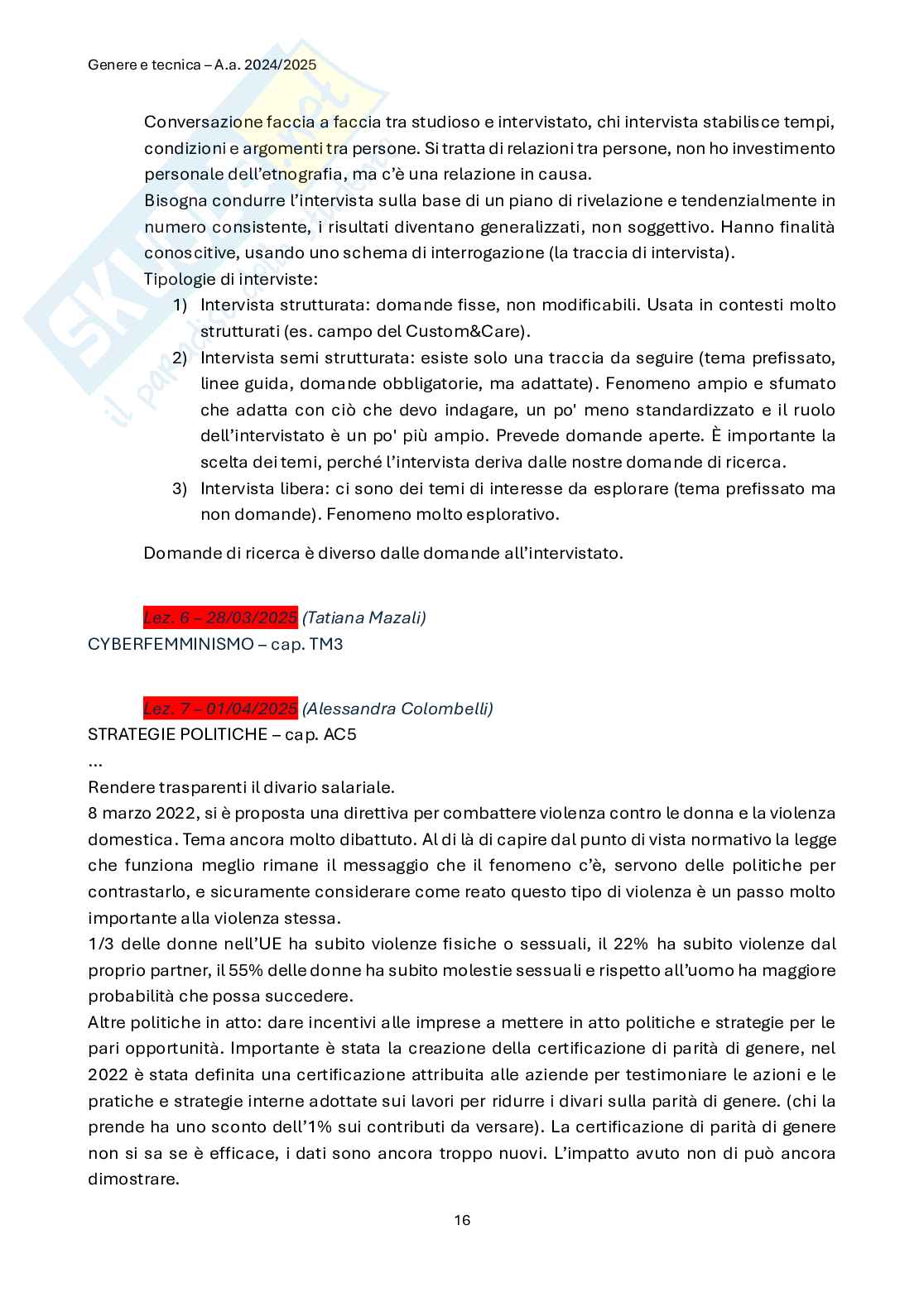 Genere e tecnica  Pag. 16