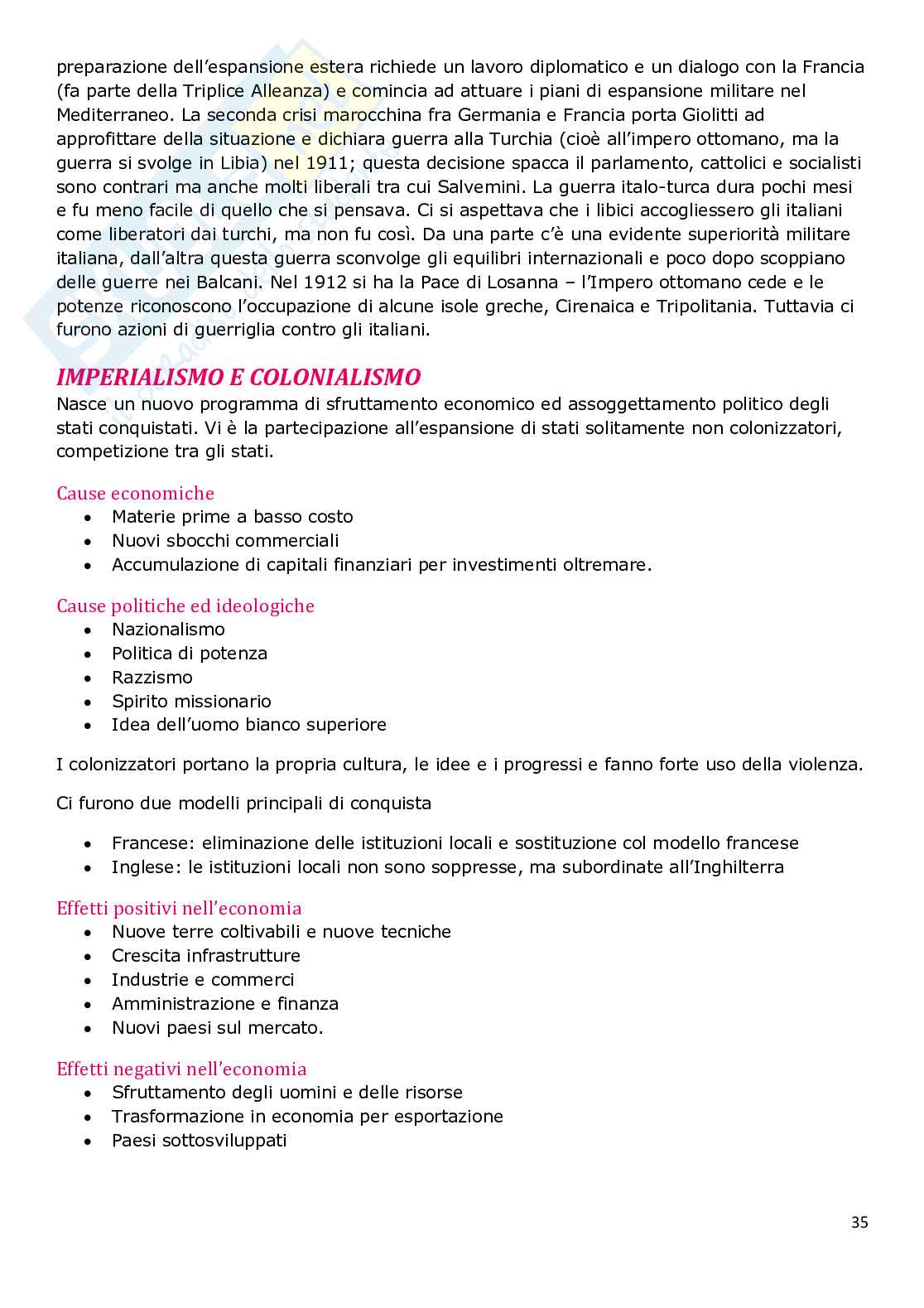 Appunti di Storia contemporanea estremamente dettagliati (163 pag) Pag. 36