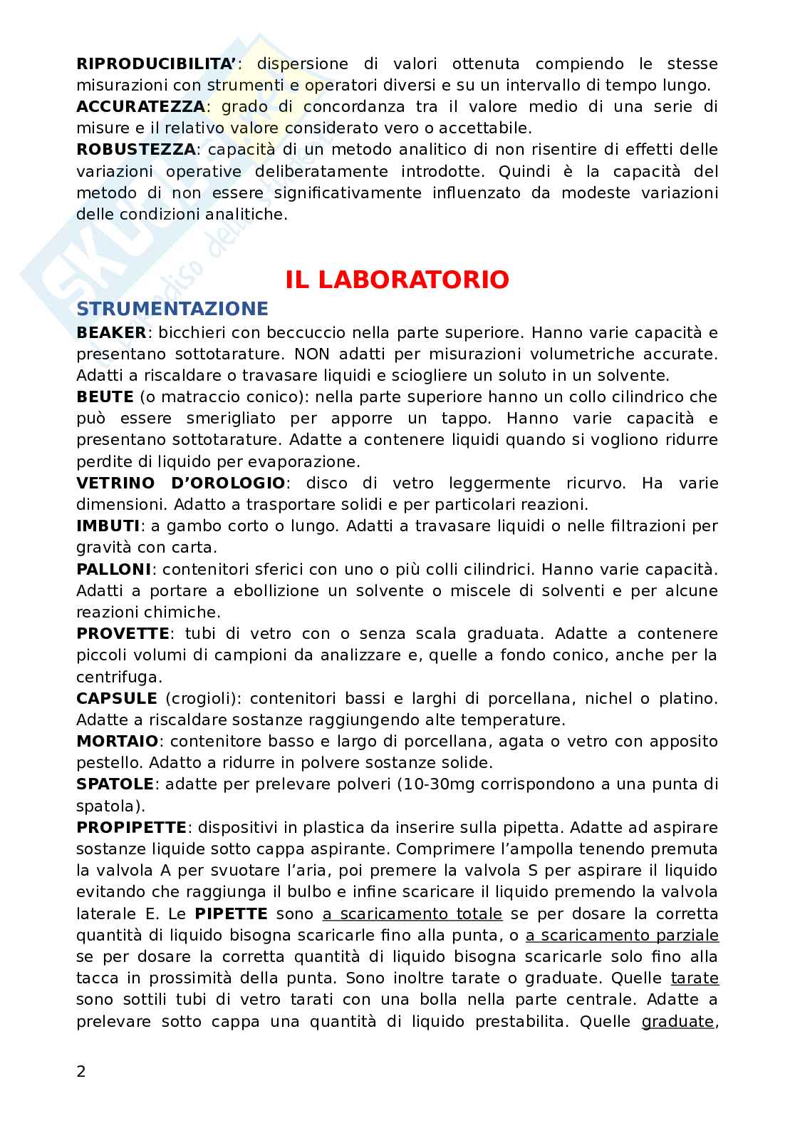 Appunti di analisi dei medicinali Pag. 2