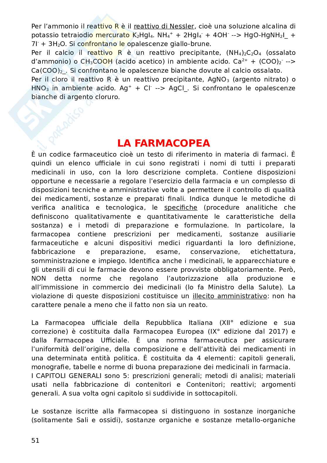 Appunti di analisi dei medicinali Pag. 51