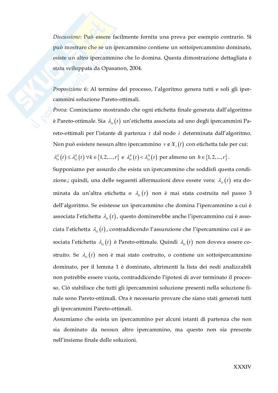 Il problema del cammino minimo in reti multiobiettivo Pag. 36
