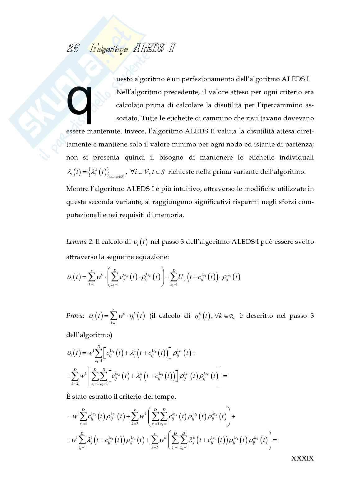 Il problema del cammino minimo in reti multiobiettivo Pag. 41