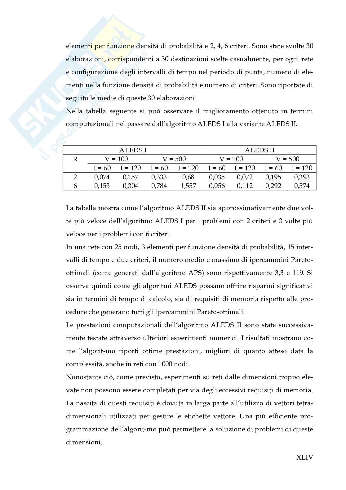 Il problema del cammino minimo in reti multiobiettivo Pag. 46