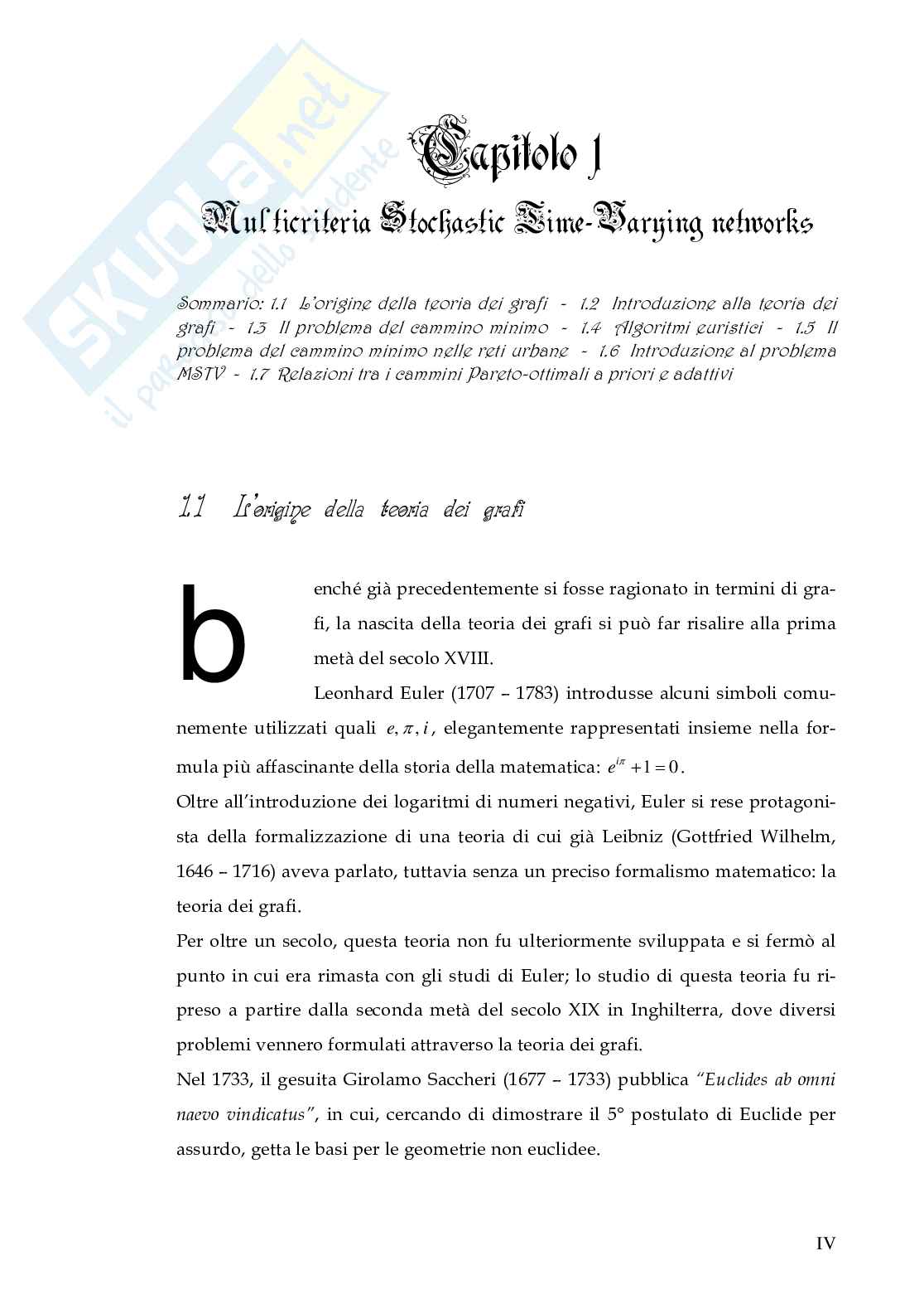 Il problema del cammino minimo in reti multiobiettivo Pag. 6