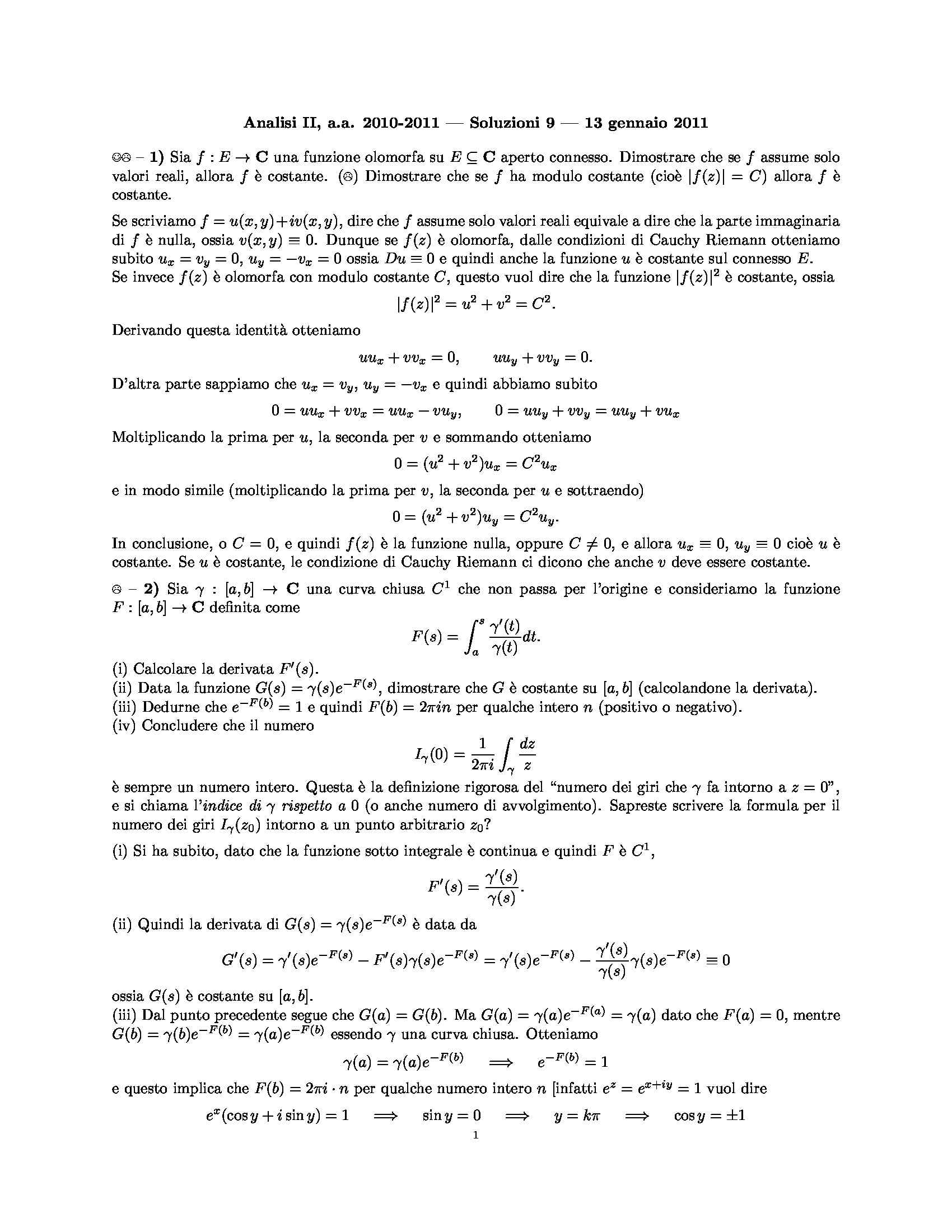 Analisi Matematica 1 Prof Camilli Indice Lezioni