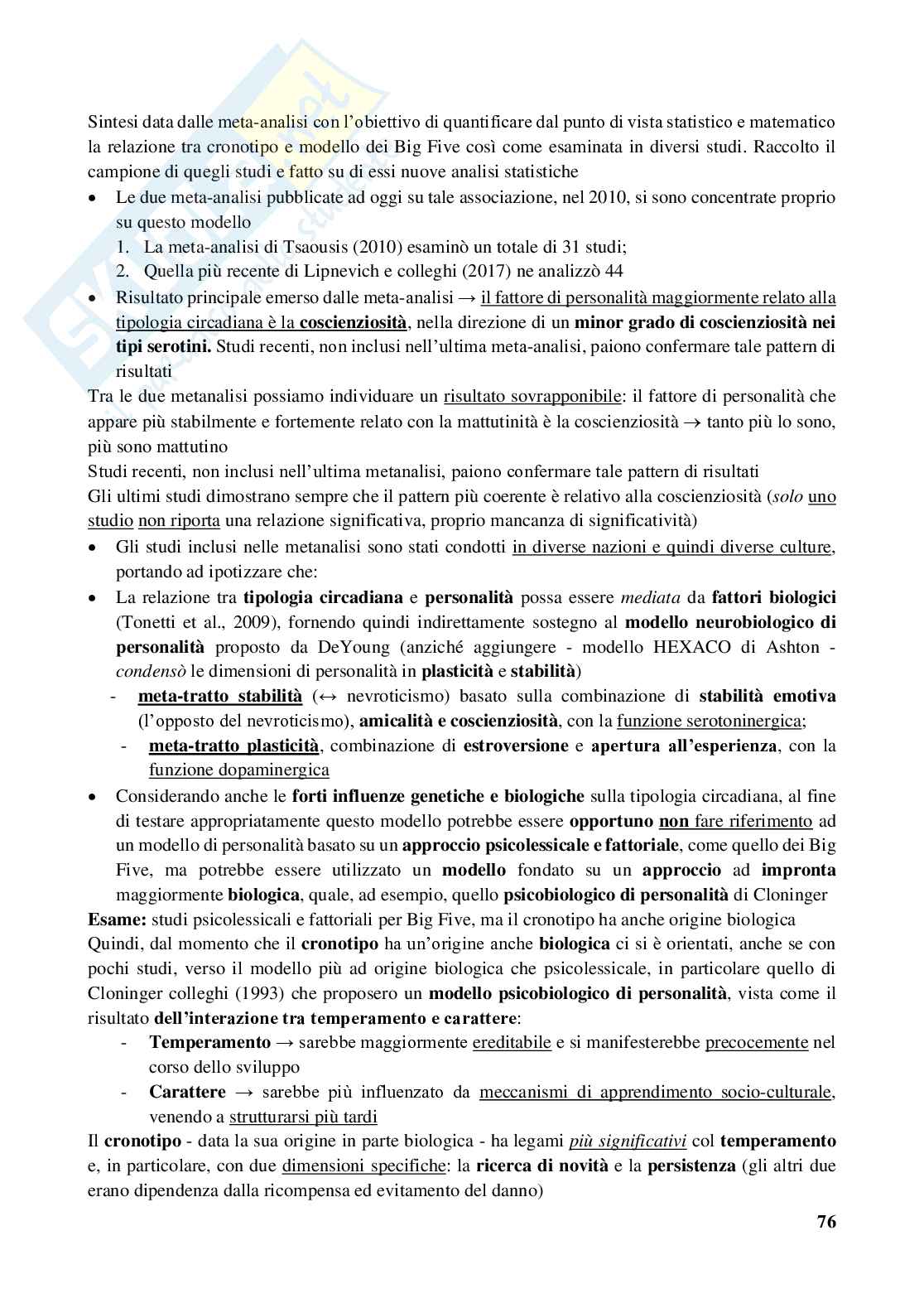 Appunti completi di Psicologia della personalità e delle differenze individuali Pag. 76