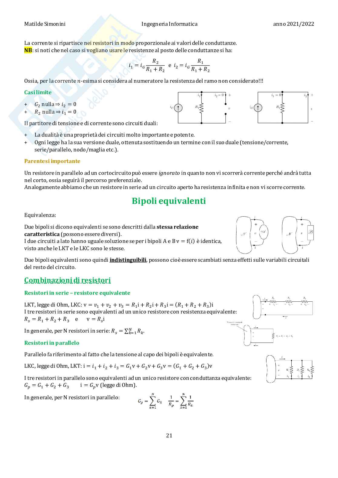 Appunti di Circuiti Elettrici Pag. 21