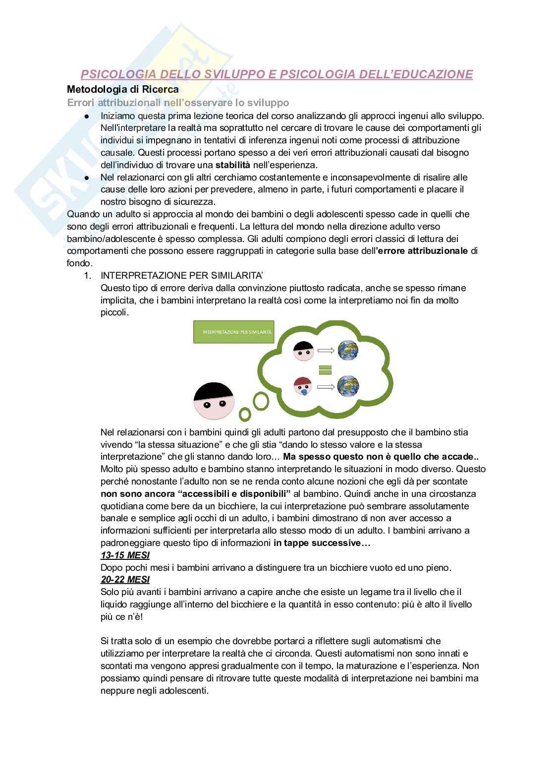Psicologia dello sviluppo e psicologia dell'educazione Pag. 1
