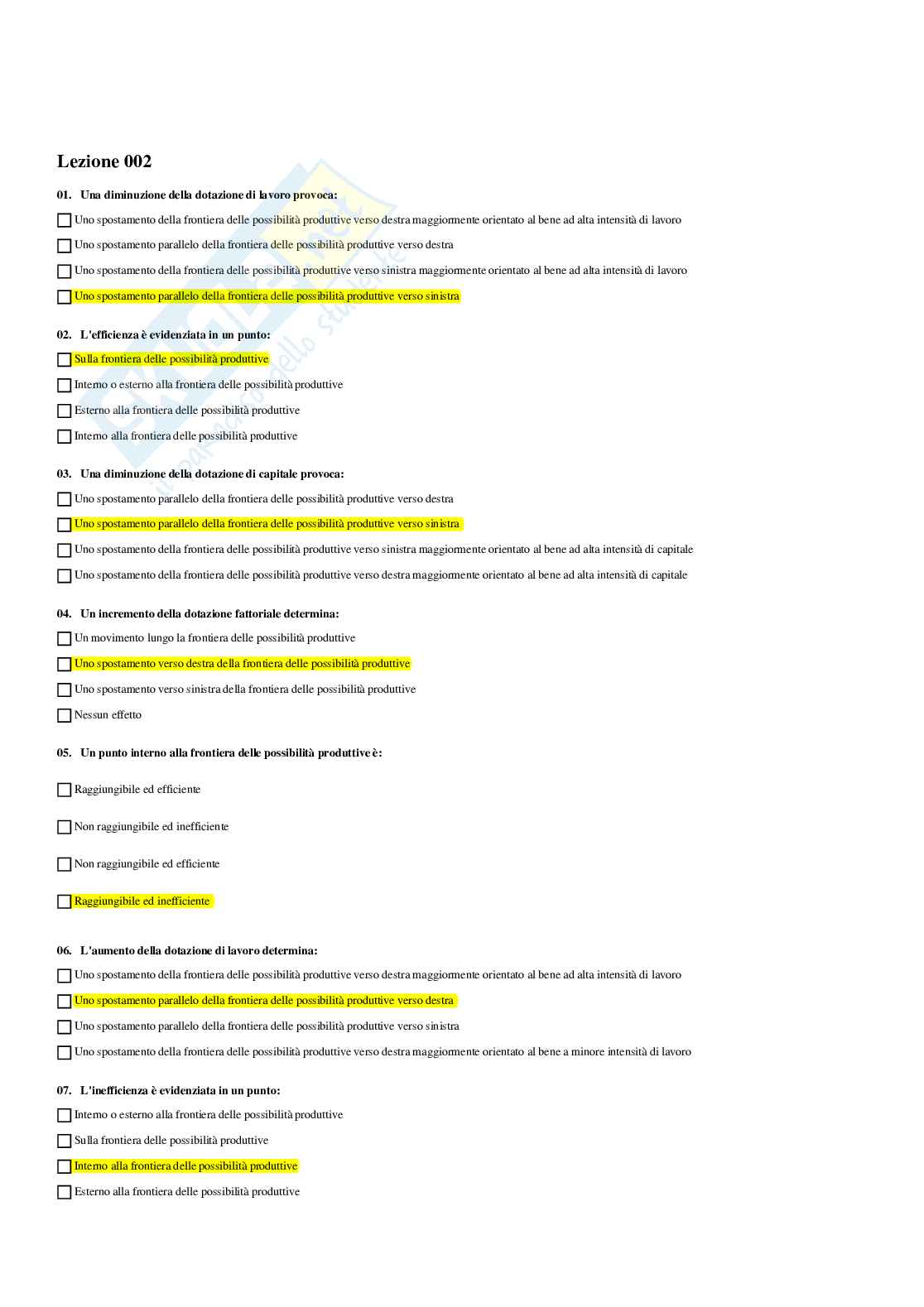 Paniere principi di economia  - risposte multiple Pag. 2