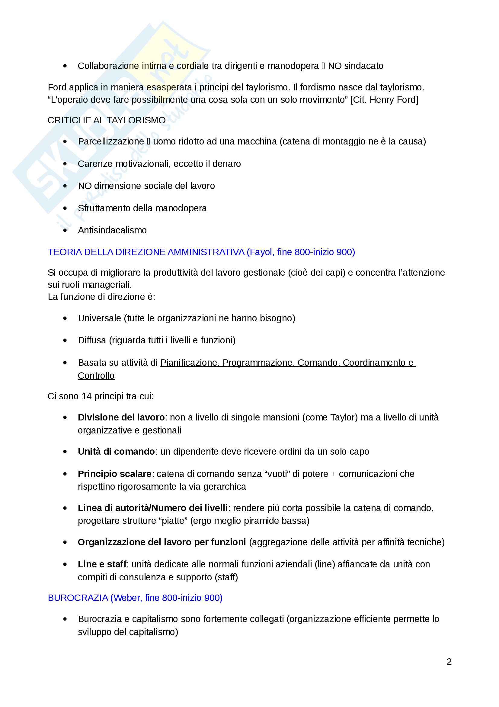 Riassunto di Fondamenti di Organizzazione Pag. 2