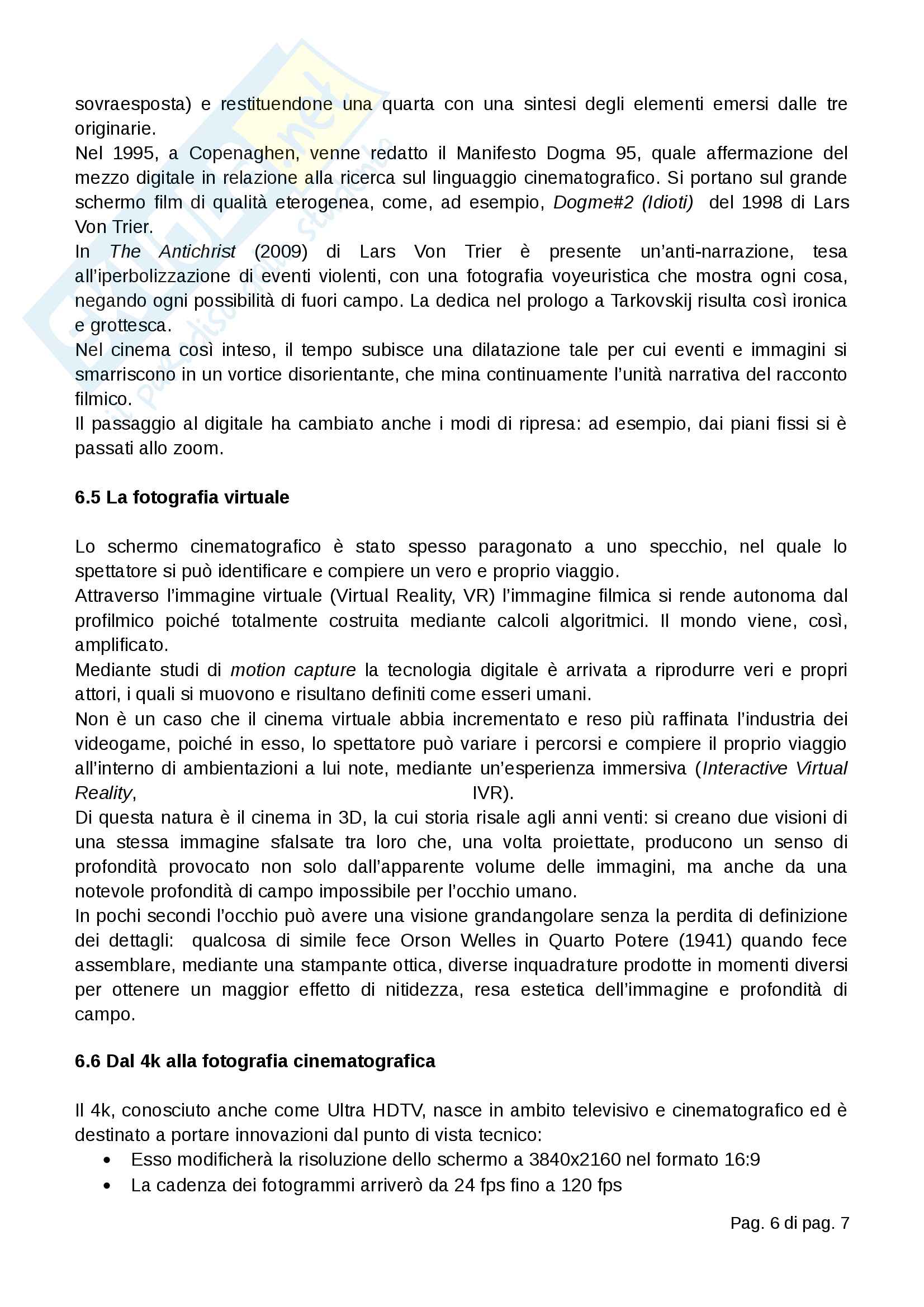 Riassunto esame Analisi del Film, prof. Guerrini, libro consigliato Filmagogia, L. Guerrini (Parte II, capitoli obbligatori 4, 5 e 6) Pag. 6