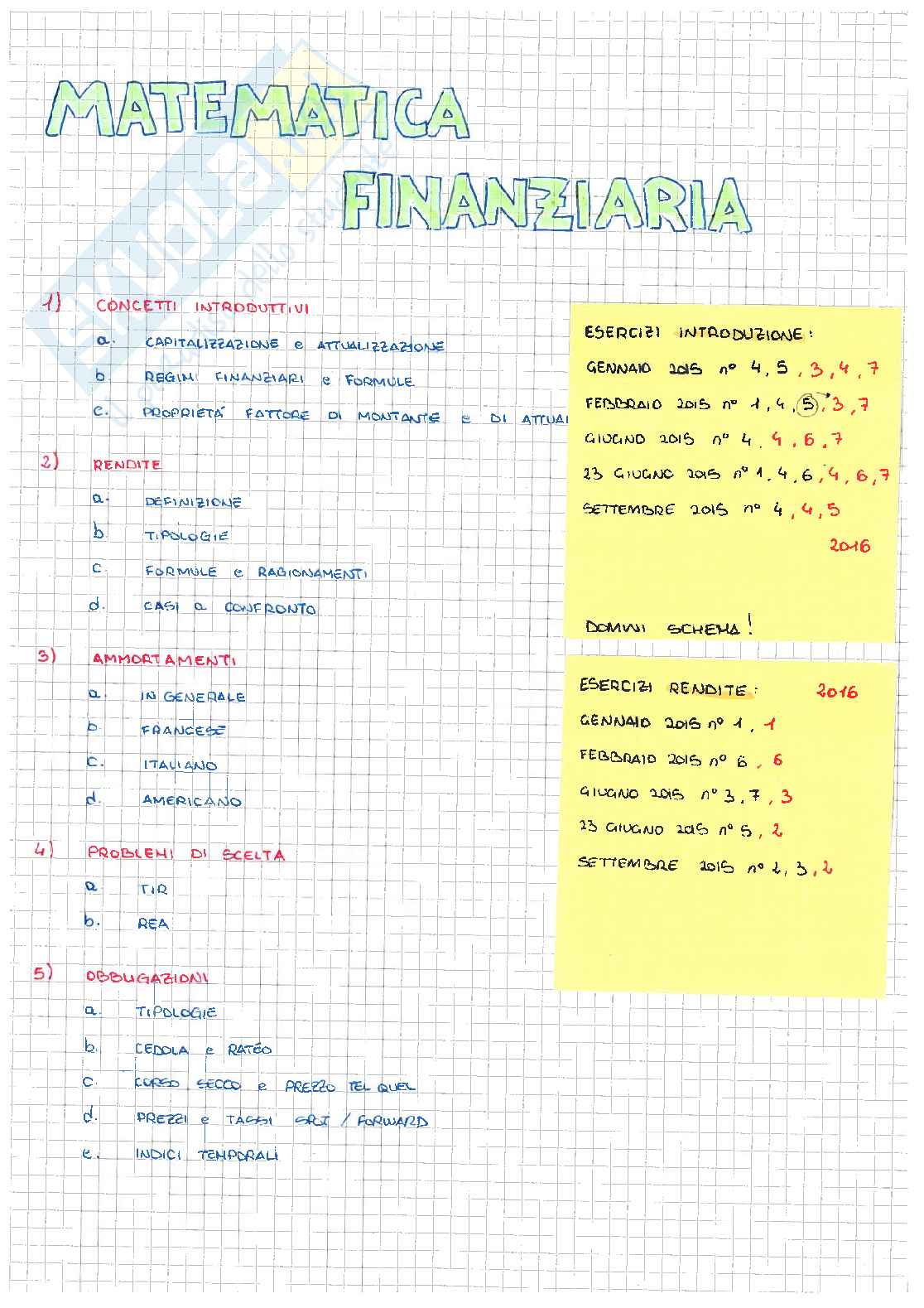 Matematica finanziaria ed attuariale Pag. 1