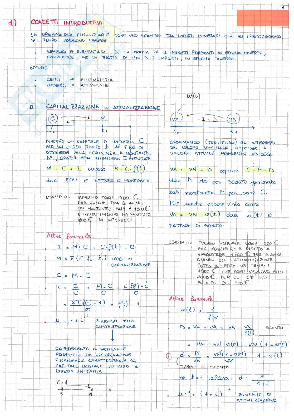 Matematica finanziaria ed attuariale Pag. 2
