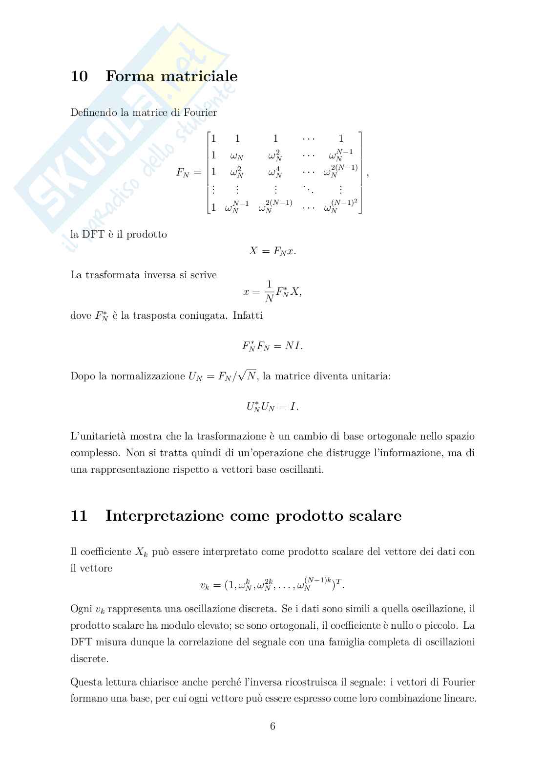 Calcolo numerico - DFT, definizioni e proprietà Pag. 6
